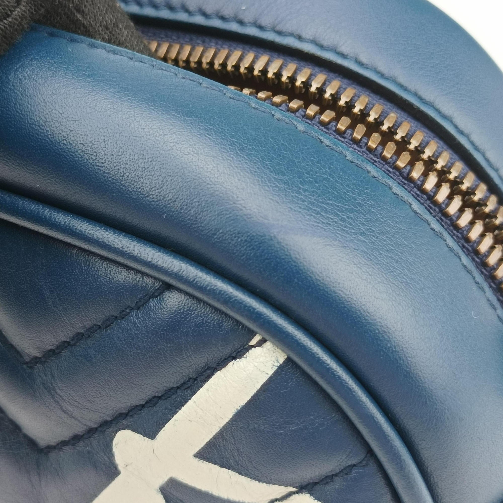 Secondhand Gucci GG Marmont Navy×Multicolour Leather 447632 shoulderbag | stylenewstar