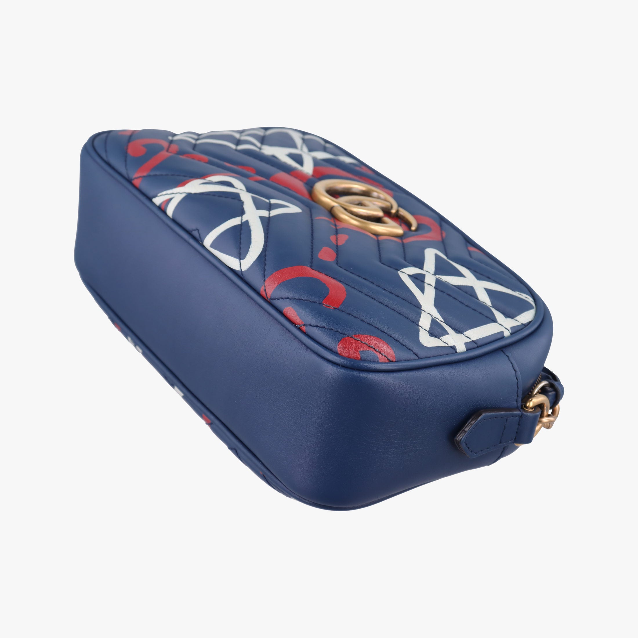 Secondhand Gucci GG Marmont Navy×Multicolour Leather 447632 shoulderbag | stylenewstar