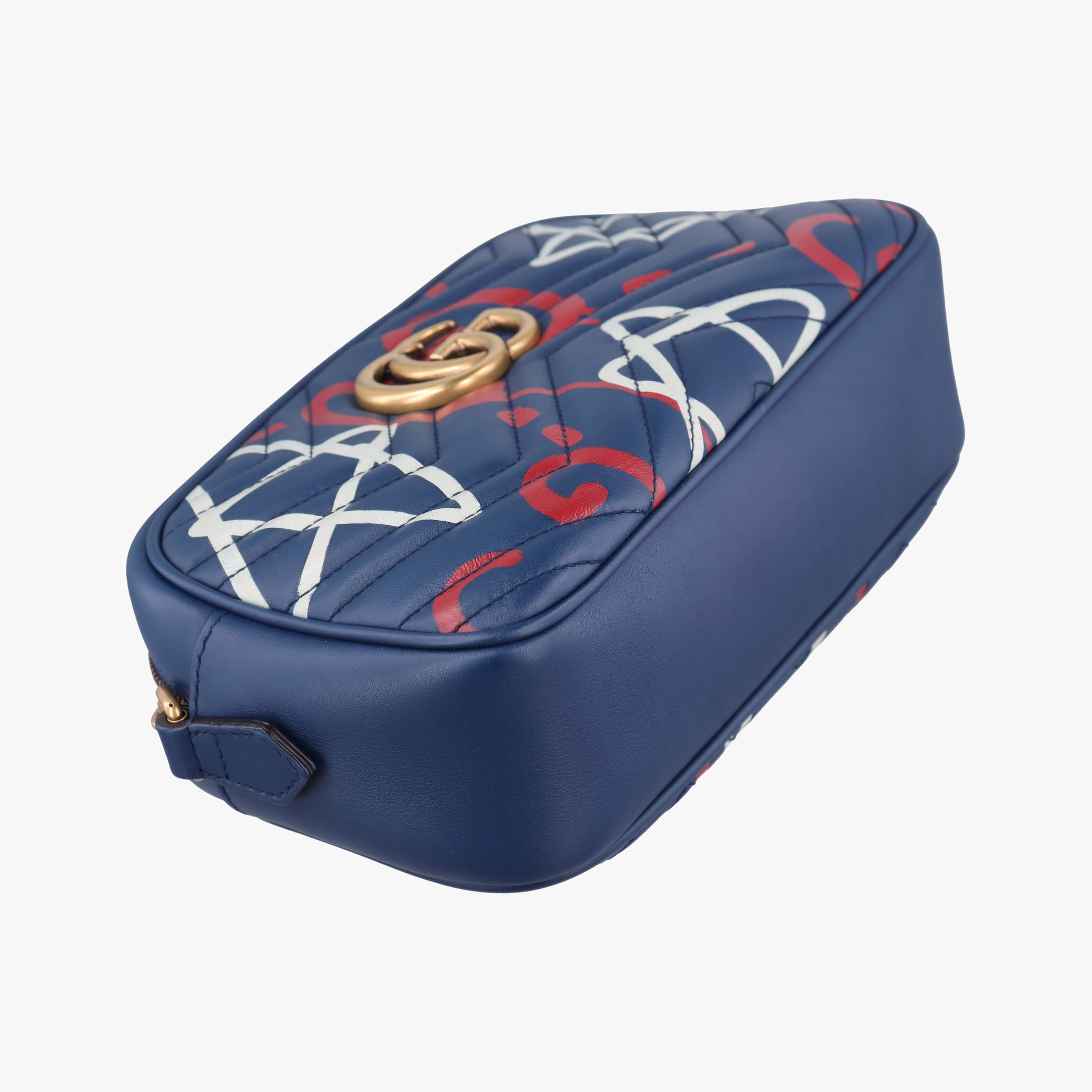 Secondhand Gucci GG Marmont Navy×Multicolour Leather 447632 shoulderbag | stylenewstar