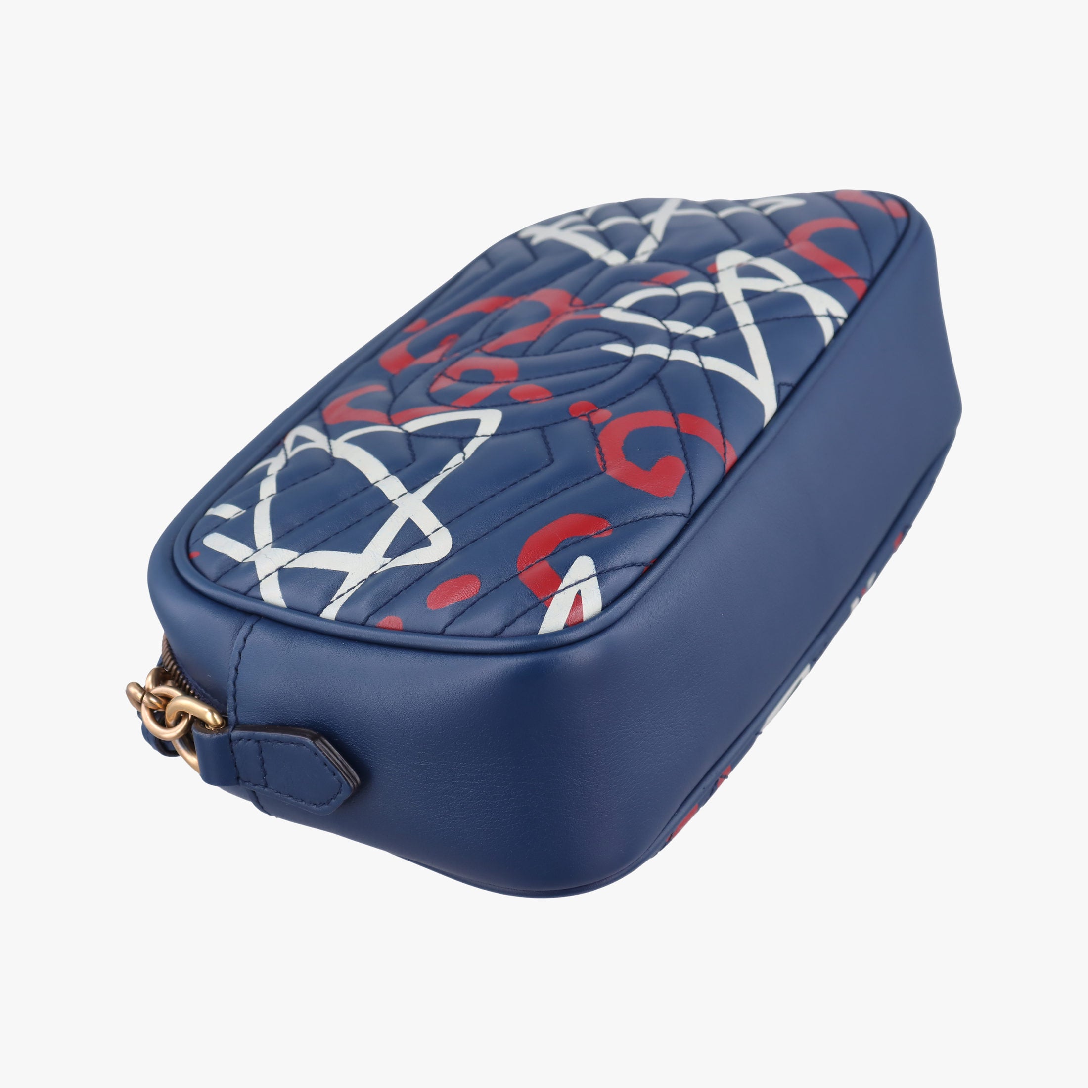 Secondhand Gucci GG Marmont Navy×Multicolour Leather 447632 shoulderbag | stylenewstar