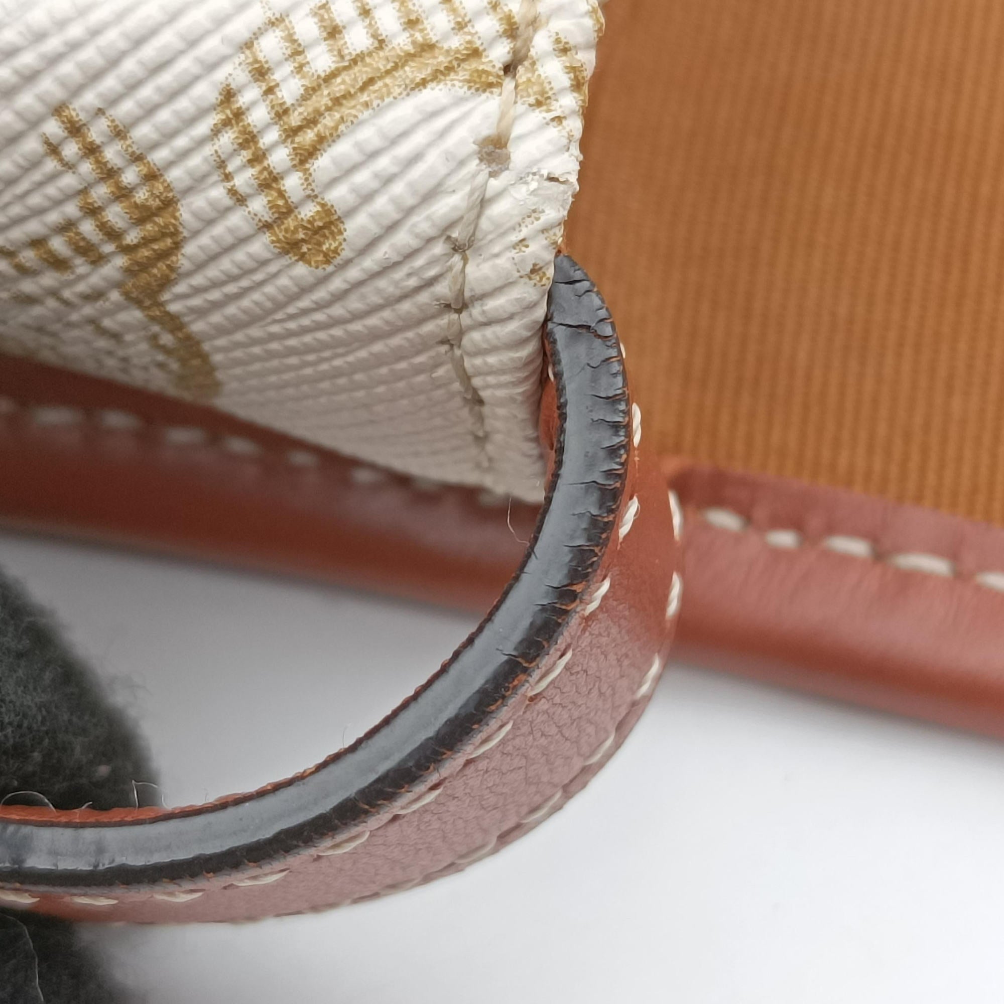 Vintage Celine Triomphe Mini Besace White×brown PVC coated canvas  shoulderbag | stylenewstar