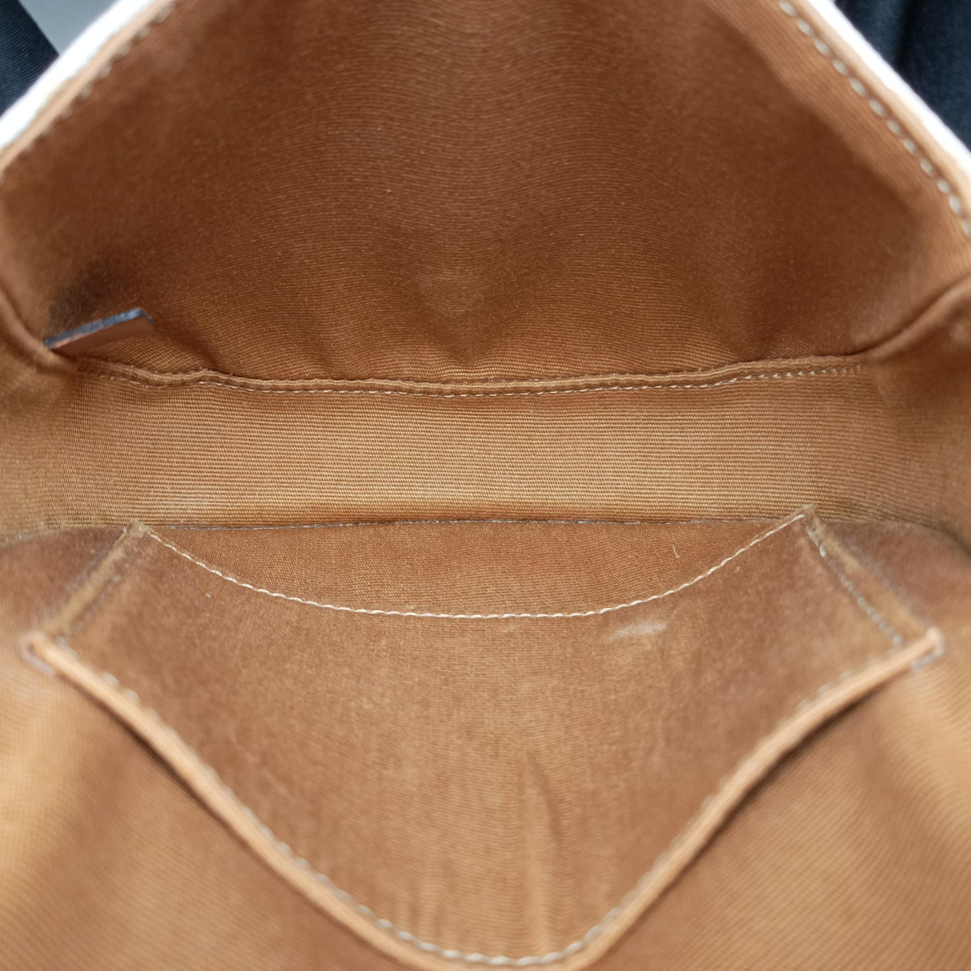 Vintage Celine Triomphe Mini Besace White×brown PVC coated canvas  shoulderbag | stylenewstar