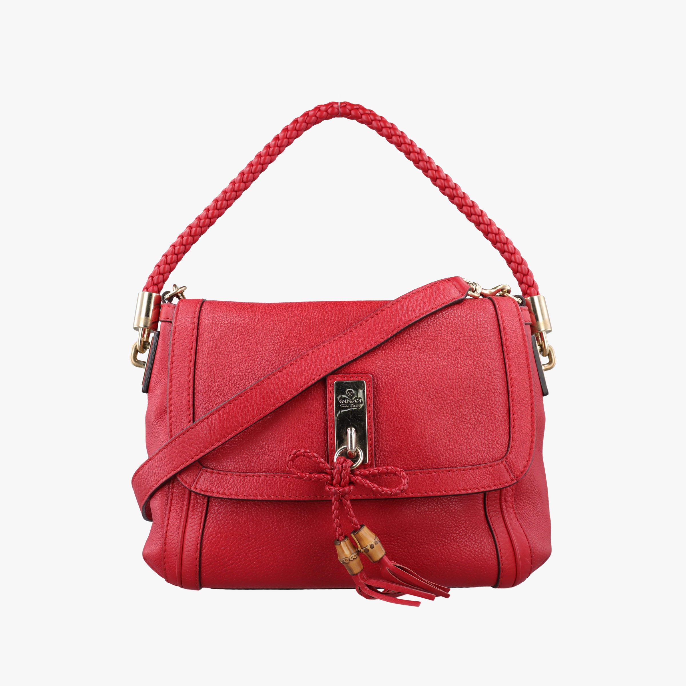 Pre-owned Gucci Bella Red Leather 282301 shoulderbag | stylenewstar