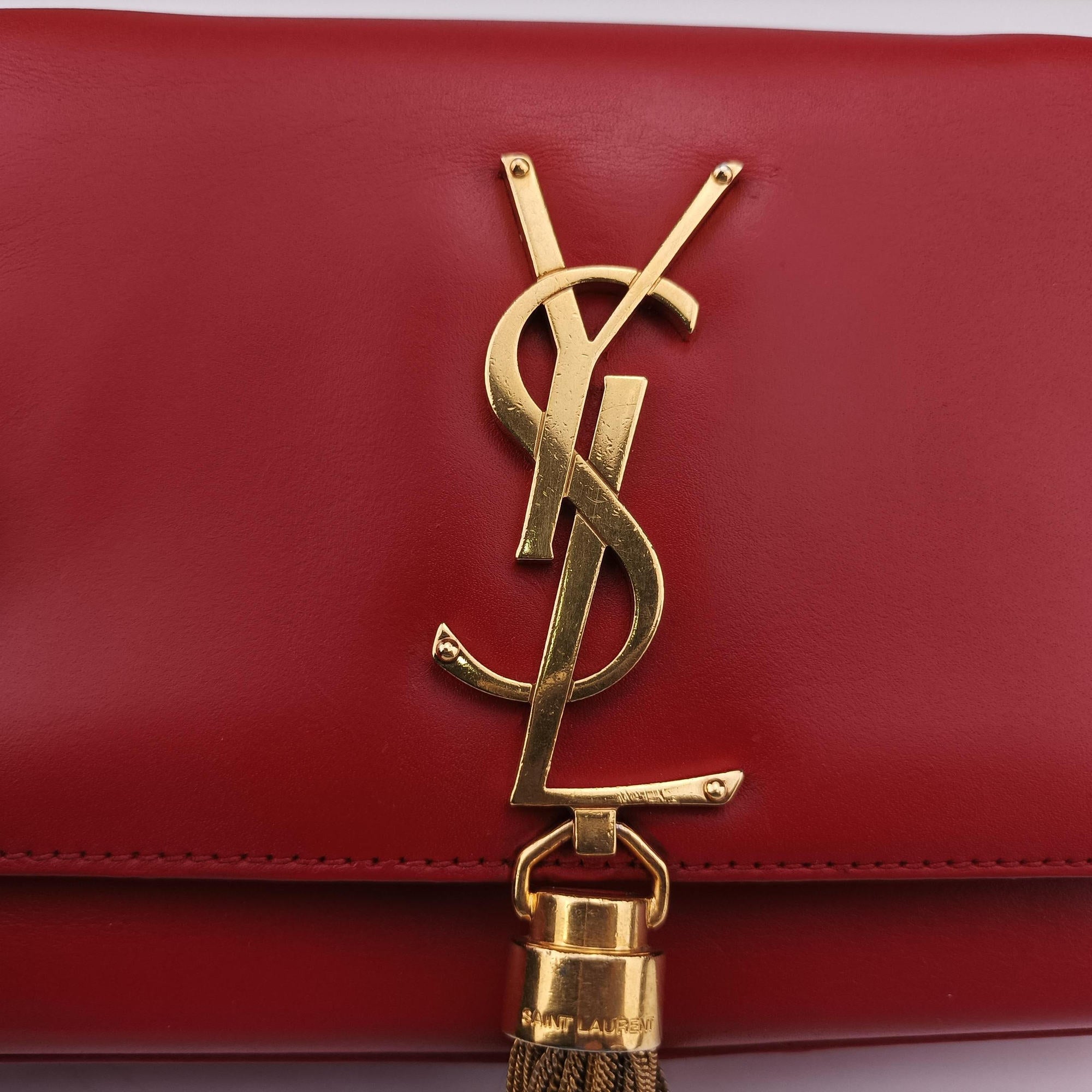 Pre-owned Yves Saint Laurent KATE Red Leather 326076 shoulderbag | stylenewstar