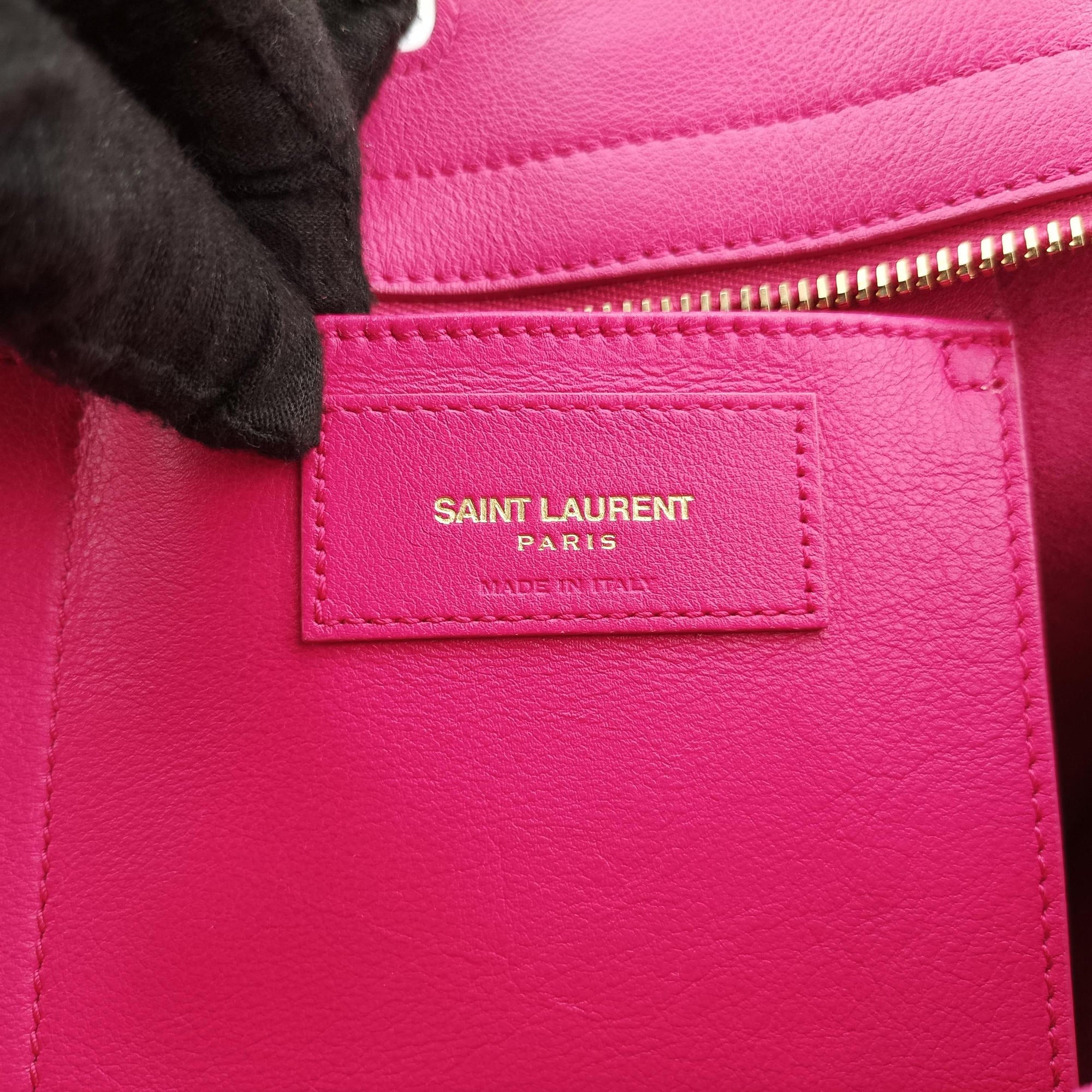 Pre-owned Yves Saint Laurent BABY CABAS Rose Leather 394461 shoulderbag | stylenewstar