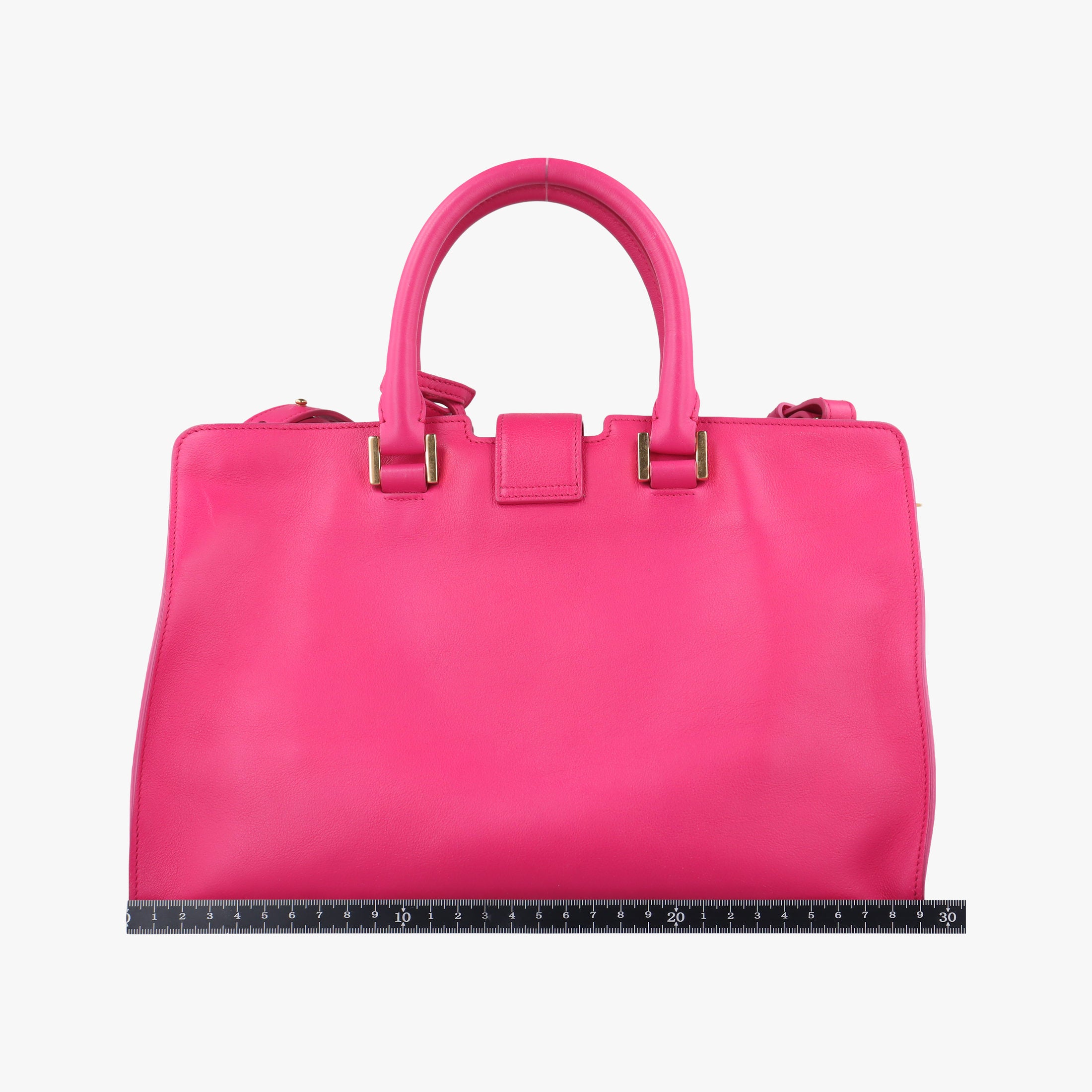 Pre-owned Yves Saint Laurent BABY CABAS Rose Leather 394461 shoulderbag | stylenewstar