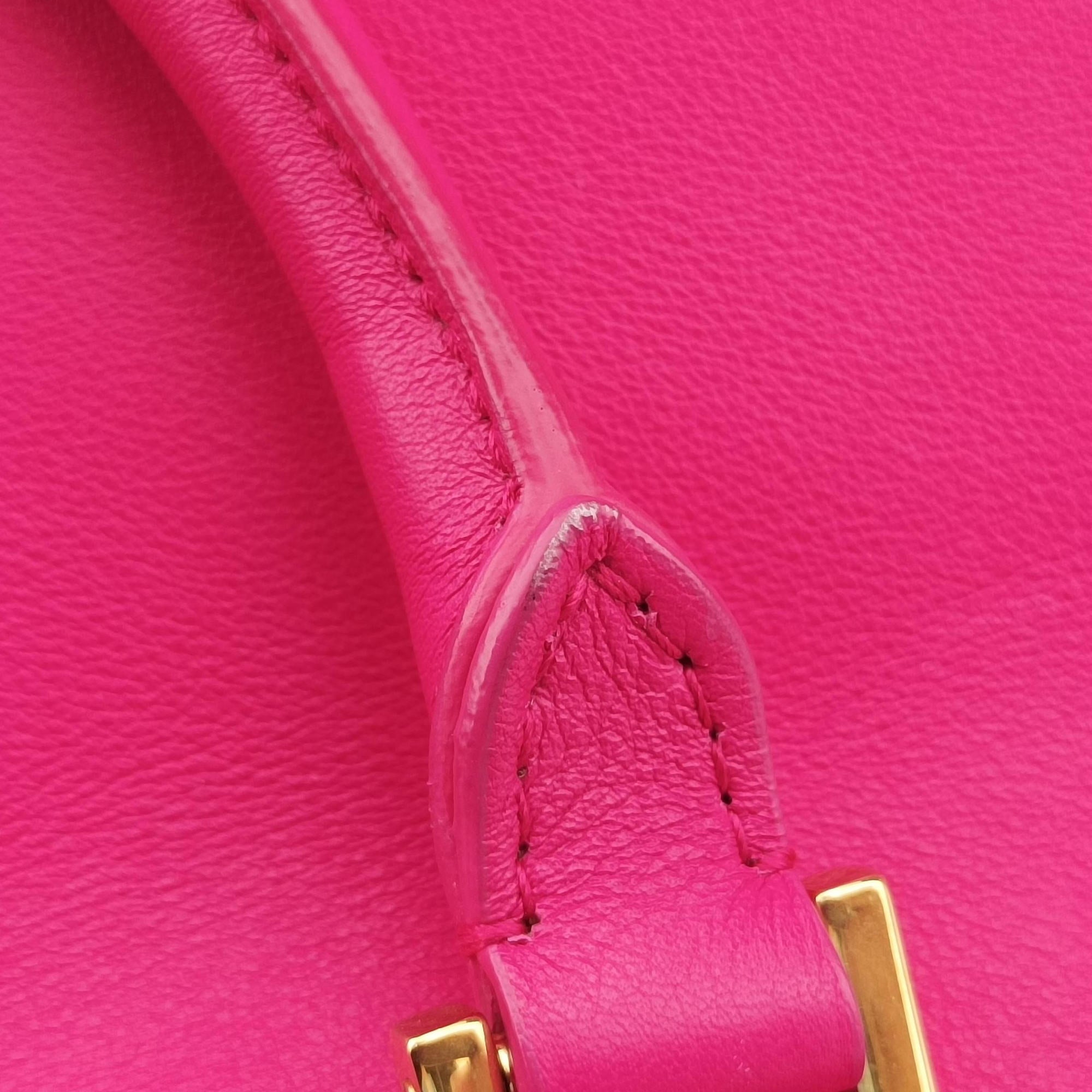 Pre-owned Yves Saint Laurent BABY CABAS Rose Leather 394461 shoulderbag | stylenewstar