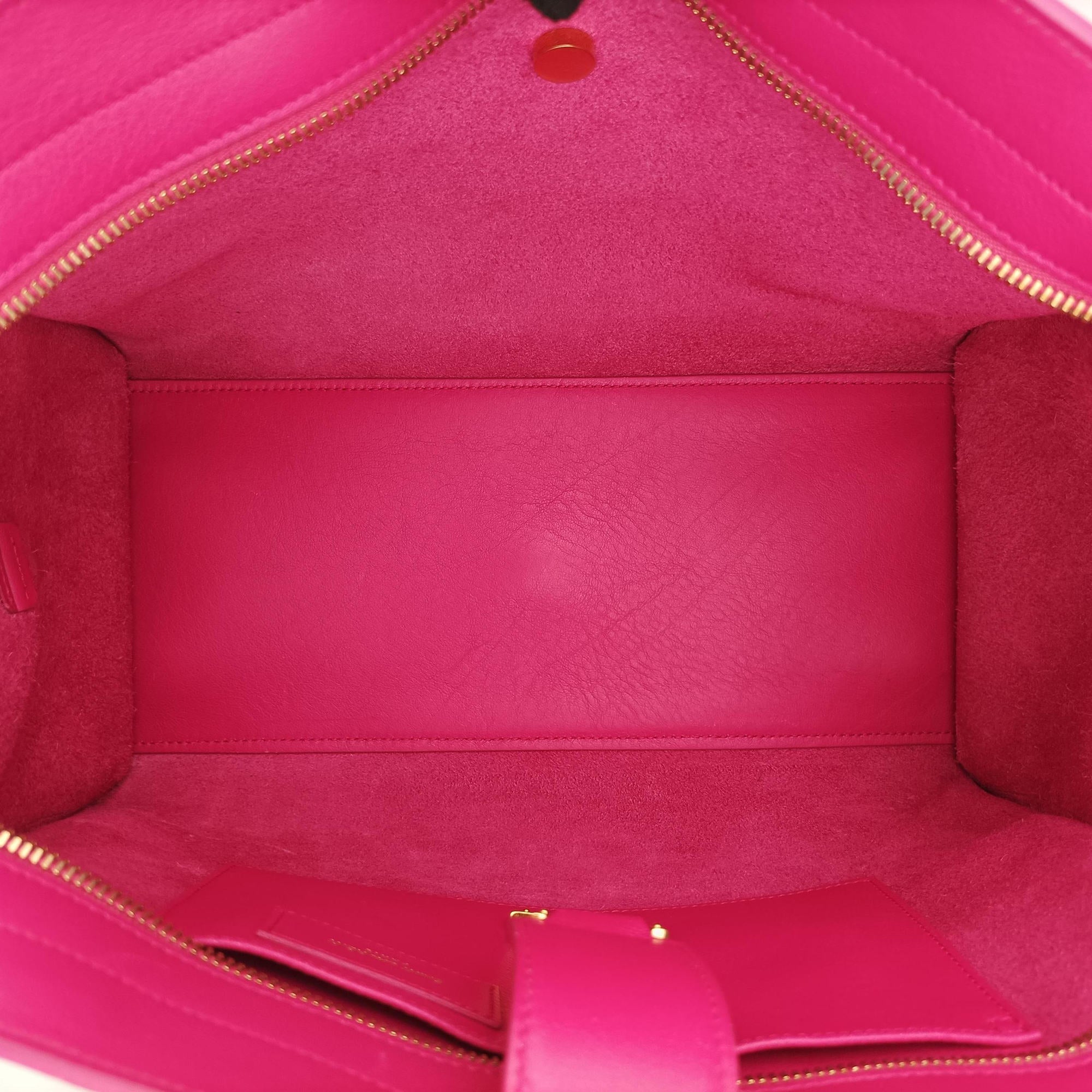 Pre-owned Yves Saint Laurent BABY CABAS Rose Leather 394461 shoulderbag | stylenewstar