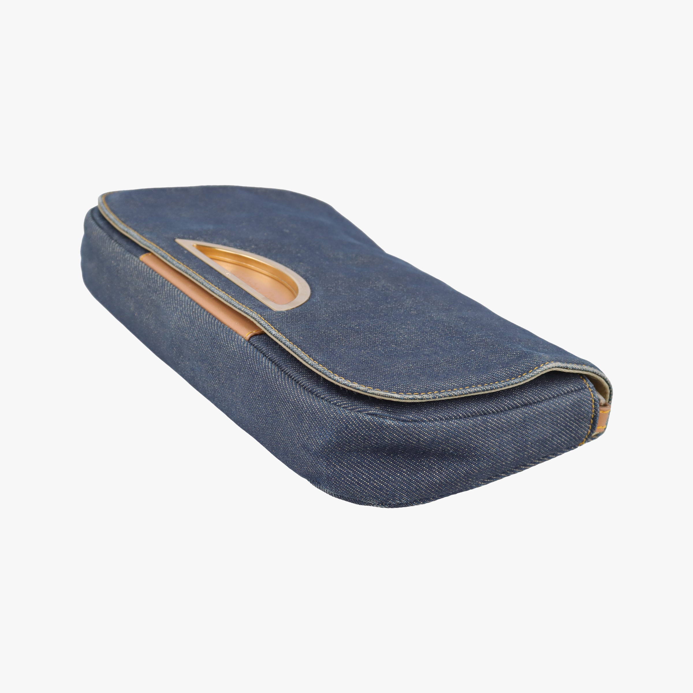 Pre-owned Christian Dior Marispearl Navy denim  shoulderbag | stylenewstar