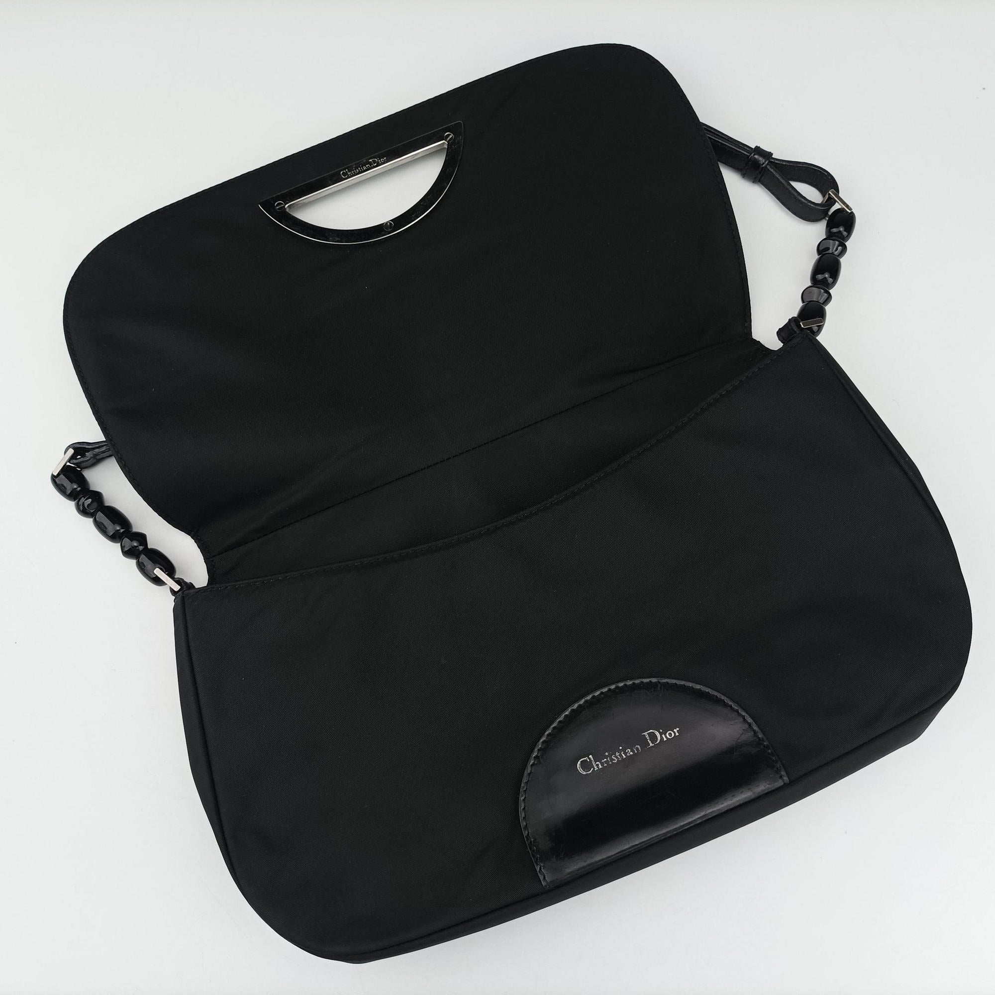 Pre-owned Christian Dior Malice pearl Black canvas  shoulderbag | stylenewstar