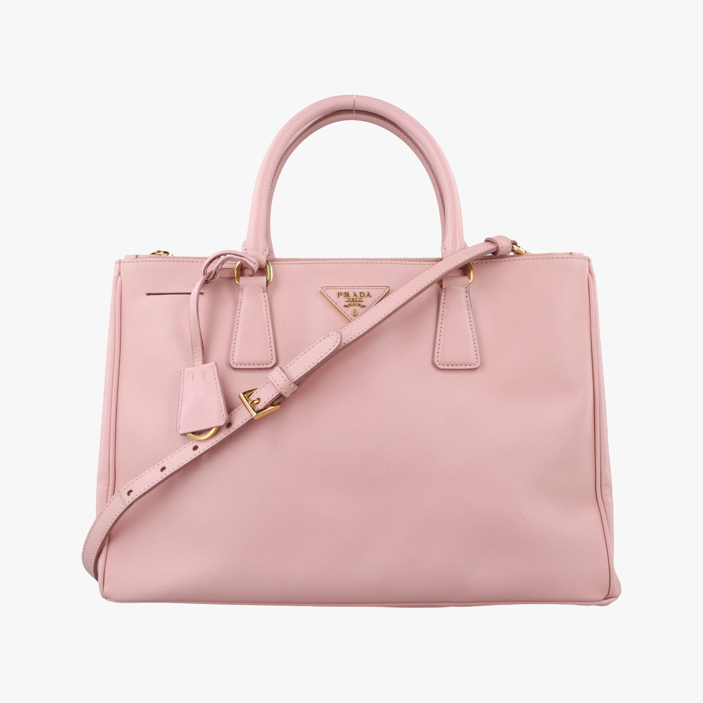 Pre-owned Prada Galleria Pink SAFFIANO Leather BN1786 shoulderbag | stylenewstar
