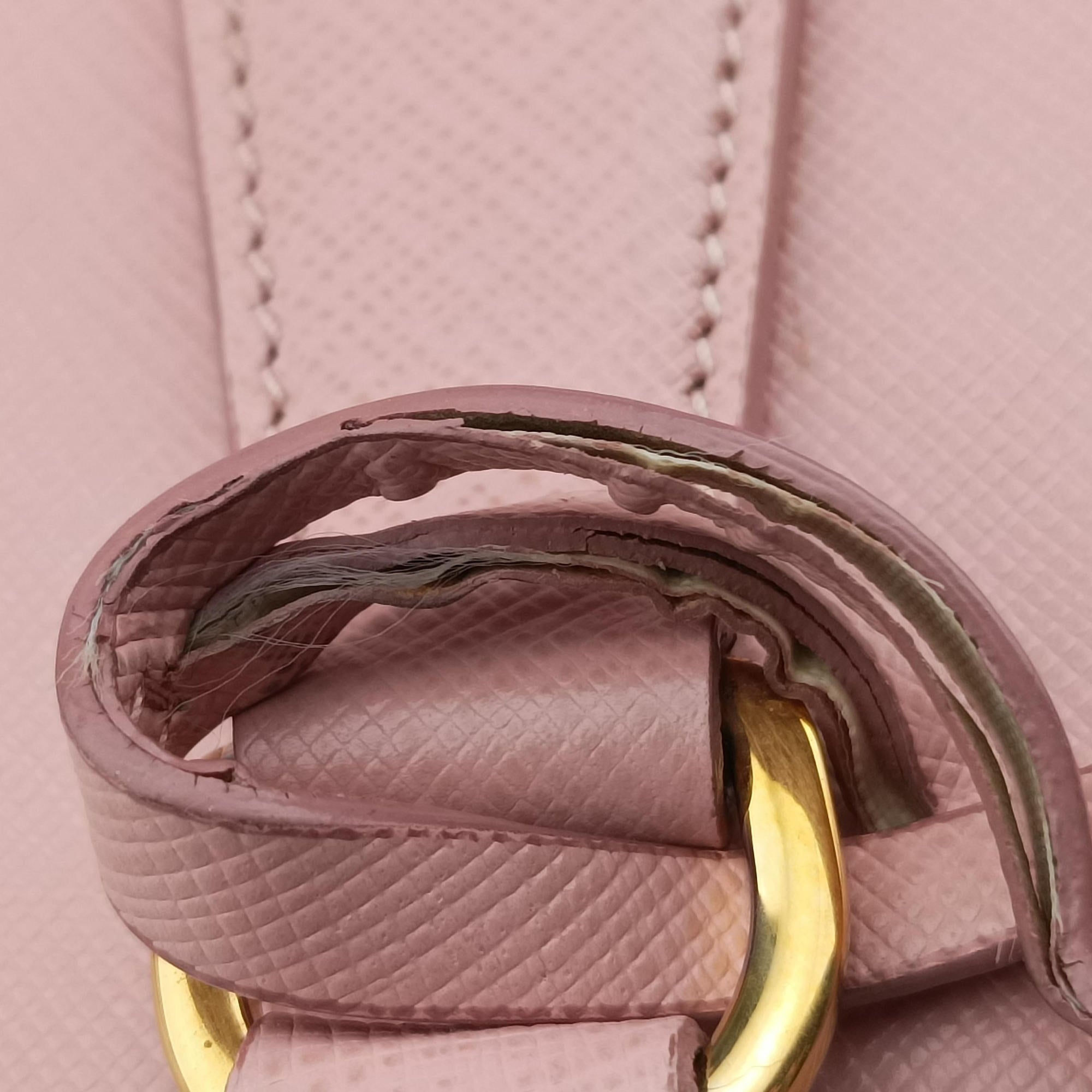 Pre-owned Prada Galleria Pink SAFFIANO Leather BN1786 shoulderbag | stylenewstar