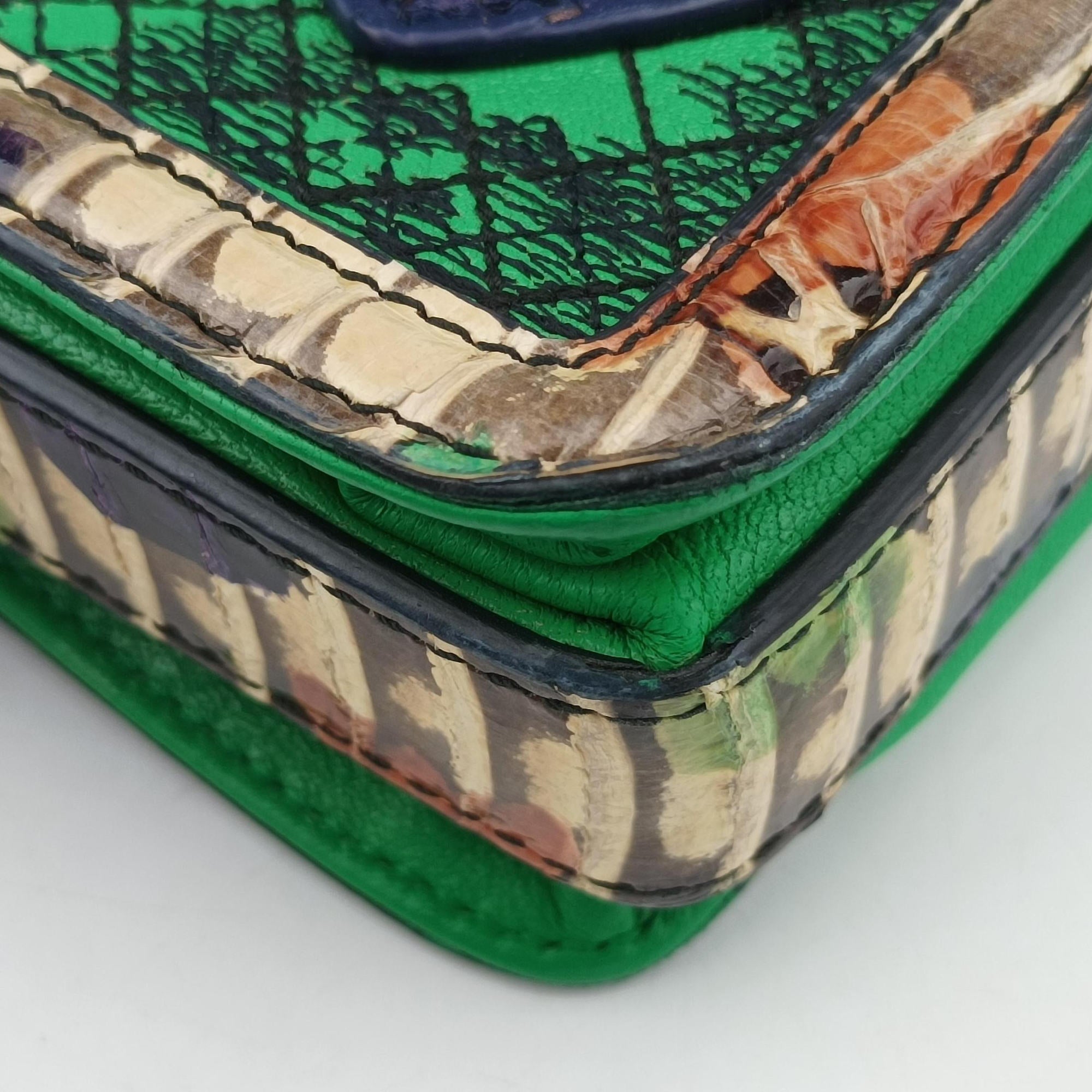 Vintage Bottega Veneta intrecciato Green Leather x Snake skin  shoulderbag | stylenewstar