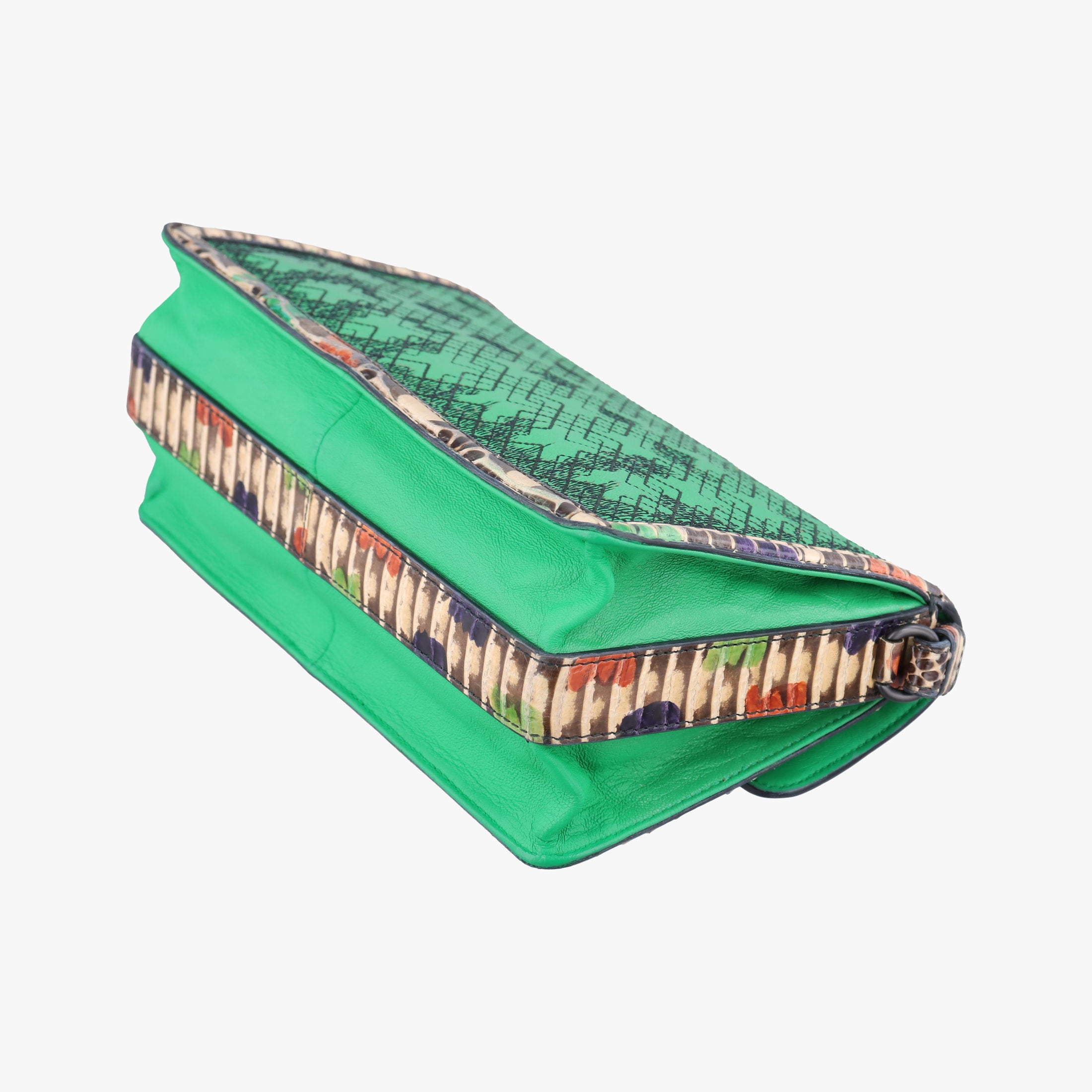 Vintage Bottega Veneta intrecciato Green Leather x Snake skin  shoulderbag | stylenewstar