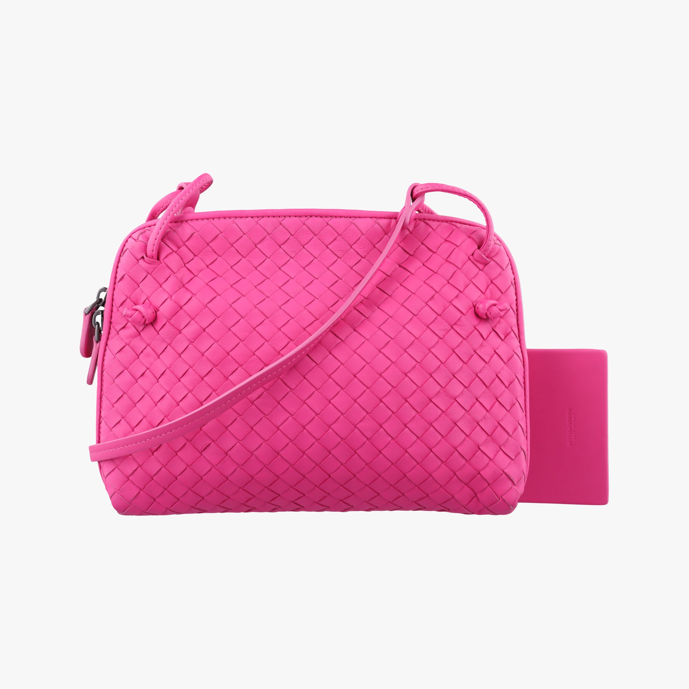 Pre-owned Bottega Veneta NODINI Intrecciato Rose lambskin  shoulderbag | stylenewstar