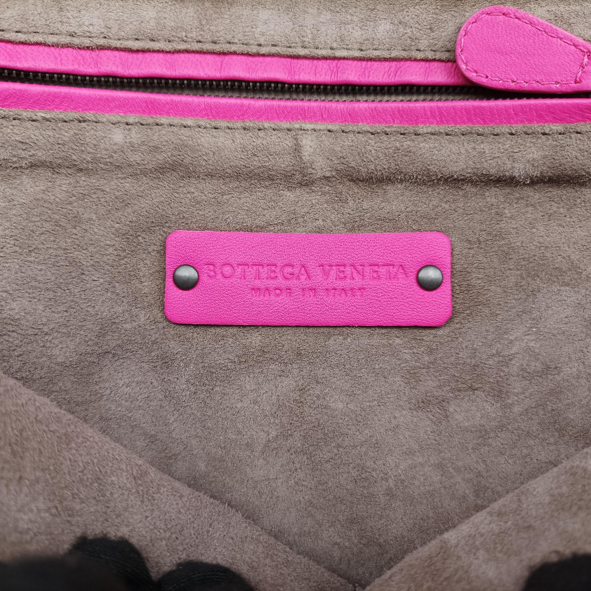 Pre-owned Bottega Veneta NODINI Intrecciato Rose lambskin  shoulderbag | stylenewstar