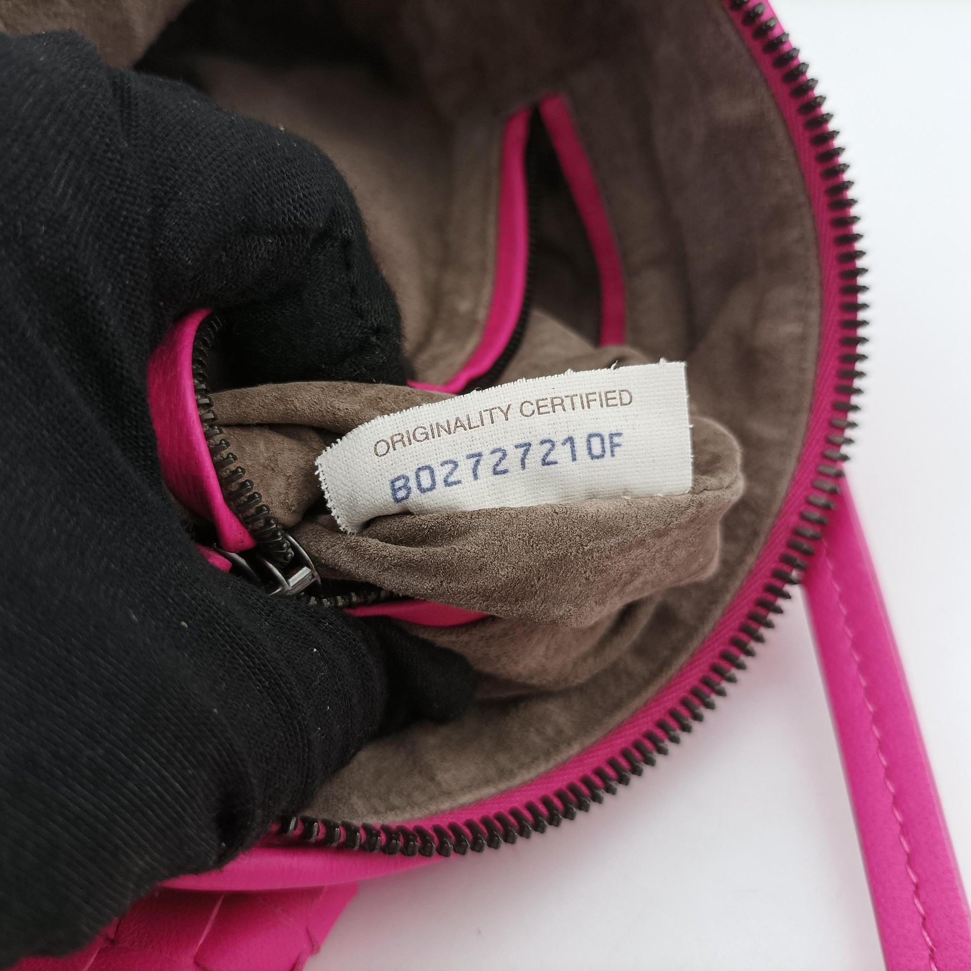 Pre-owned Bottega Veneta NODINI Intrecciato Rose lambskin  shoulderbag | stylenewstar