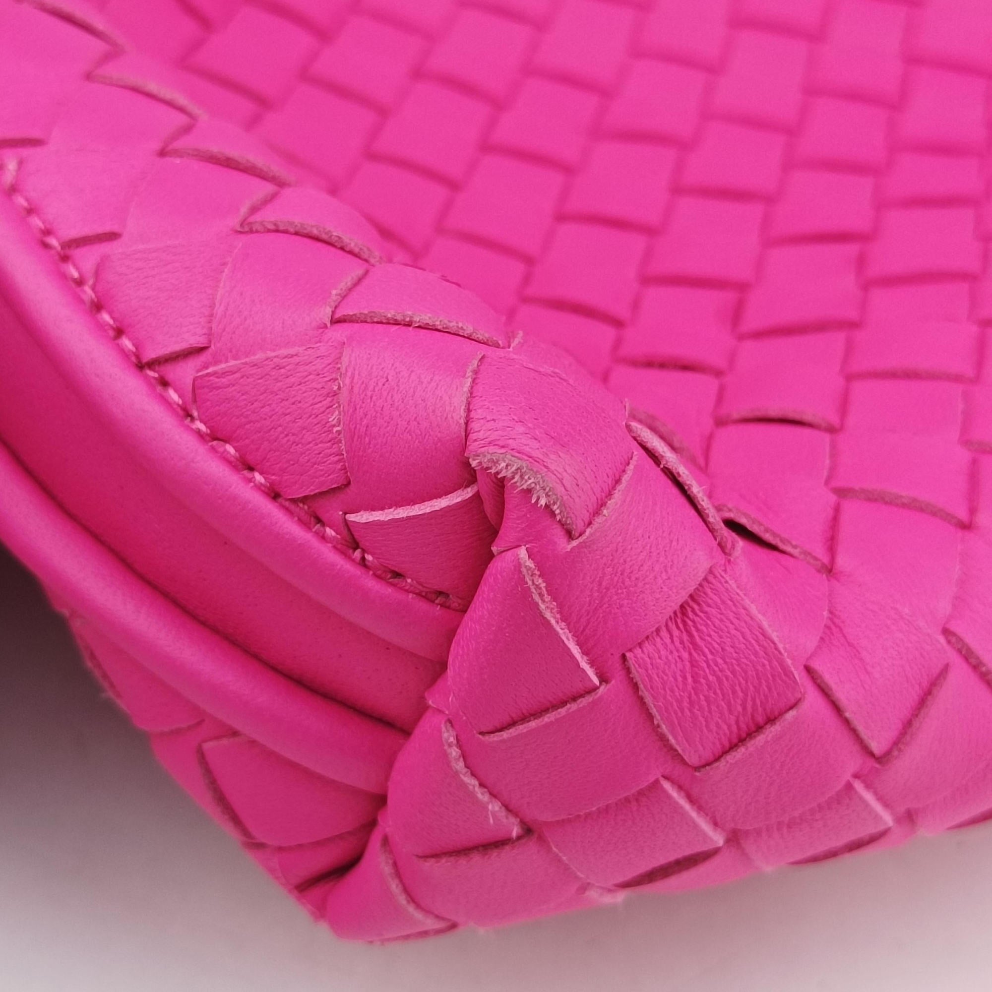 Pre-owned Bottega Veneta NODINI Intrecciato Rose lambskin  shoulderbag | stylenewstar