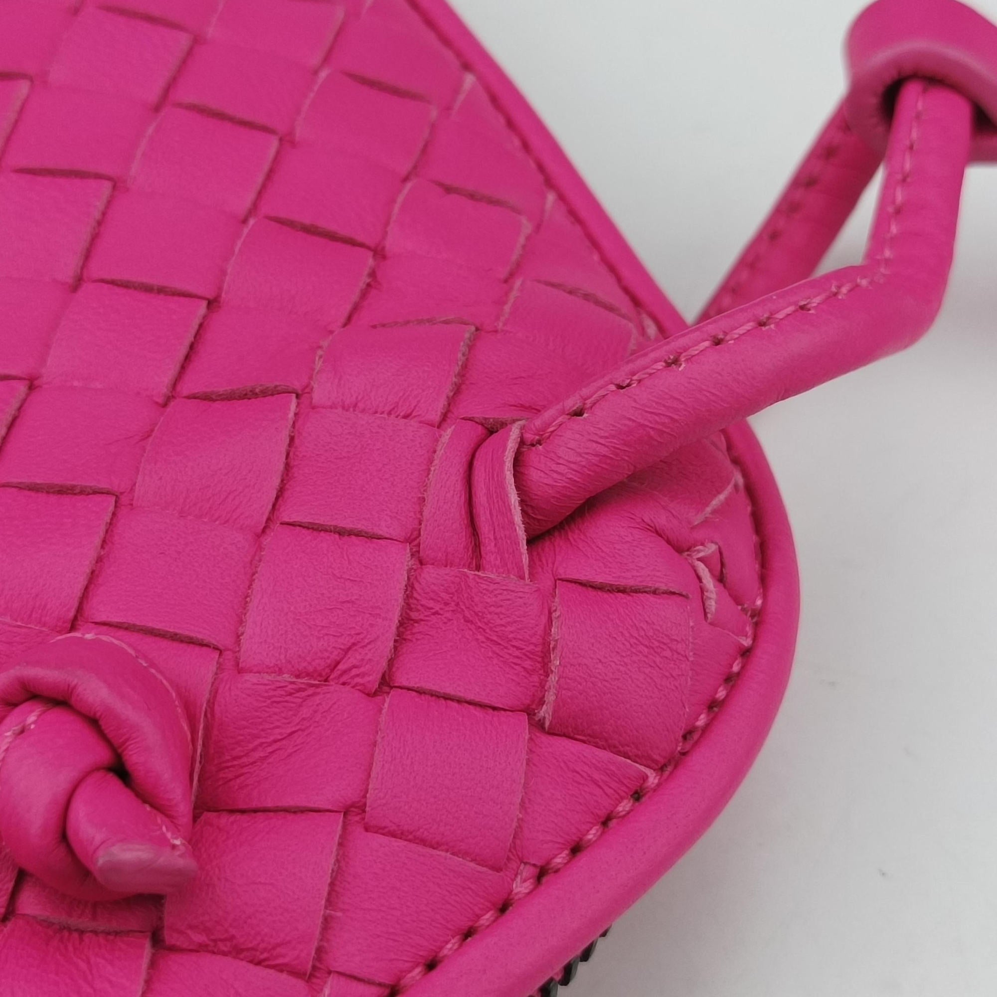 Pre-owned Bottega Veneta NODINI Intrecciato Rose lambskin  shoulderbag | stylenewstar