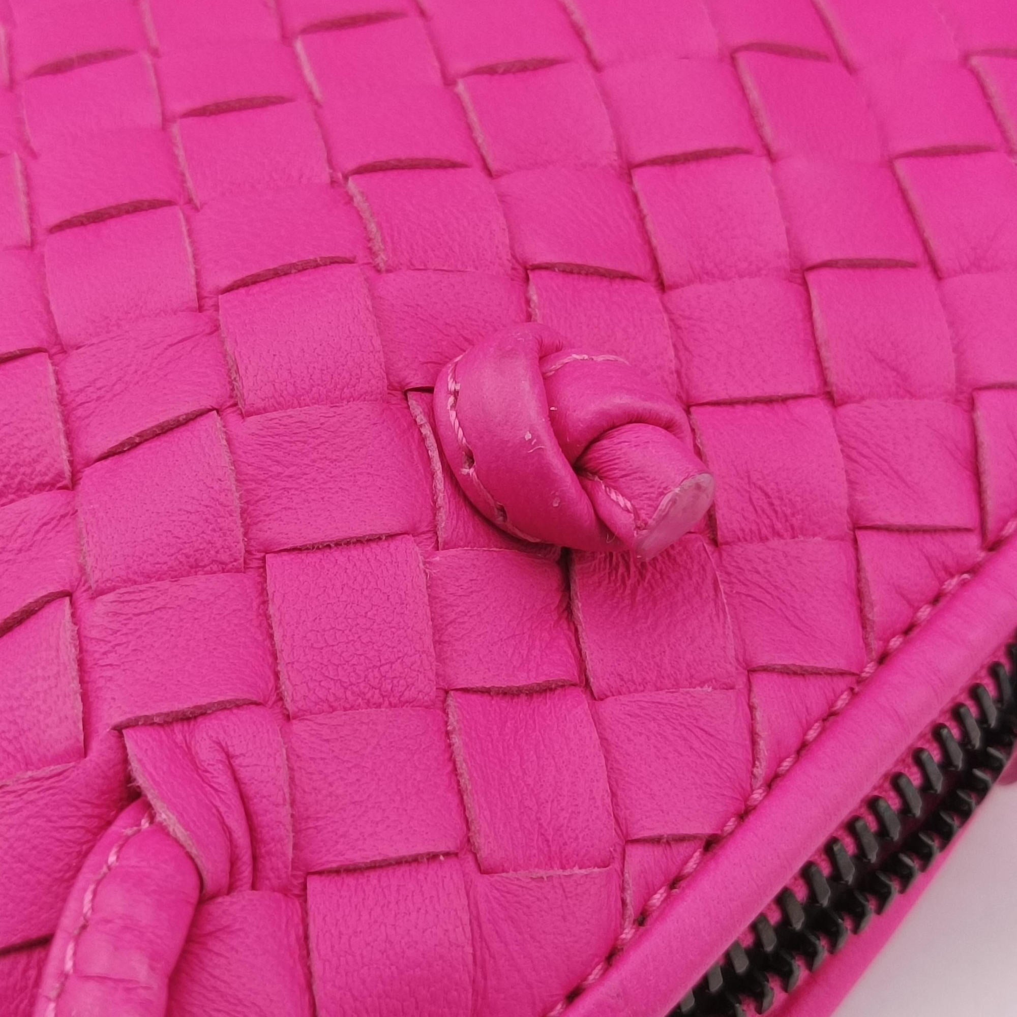 Pre-owned Bottega Veneta NODINI Intrecciato Rose lambskin  shoulderbag | stylenewstar