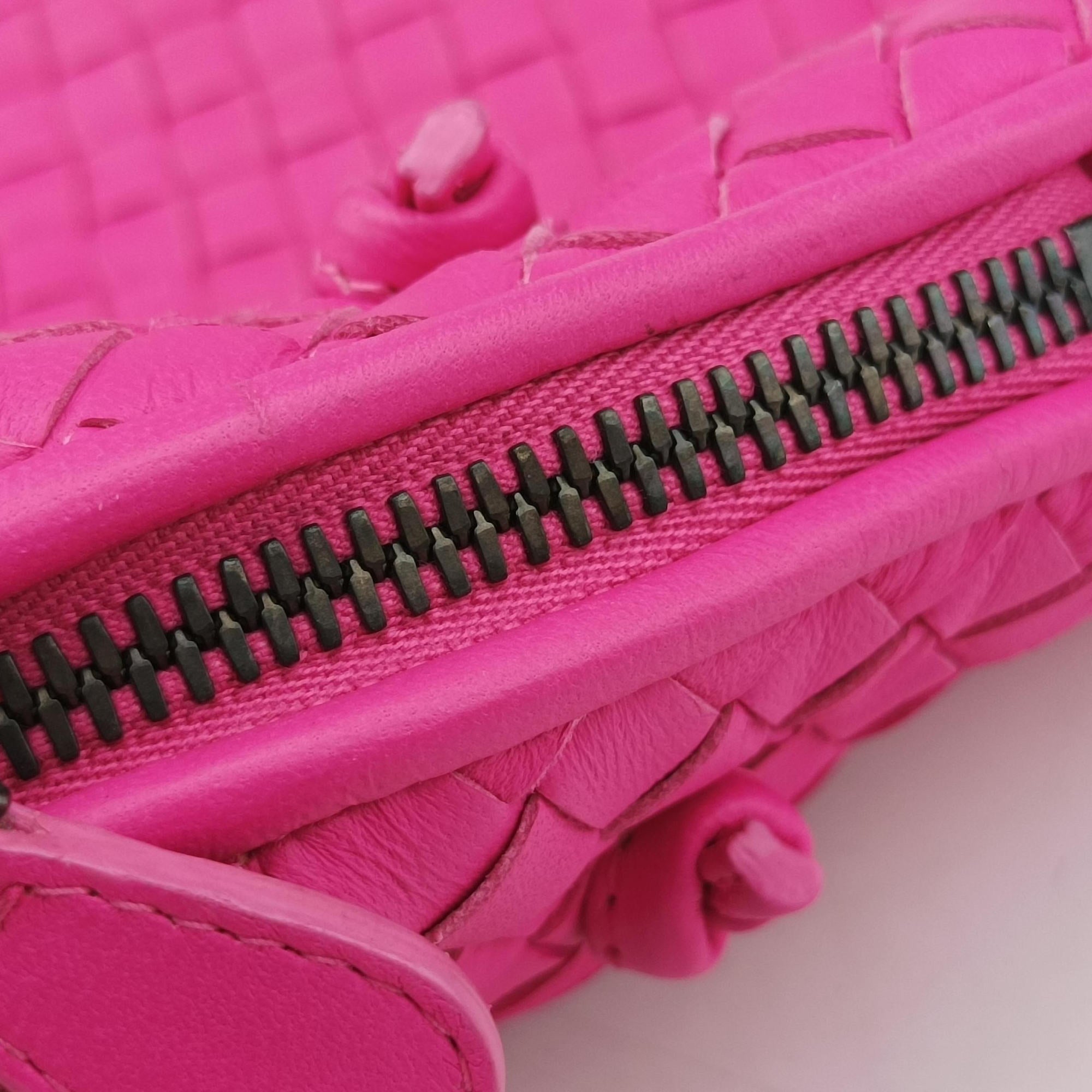 Pre-owned Bottega Veneta NODINI Intrecciato Rose lambskin  shoulderbag | stylenewstar