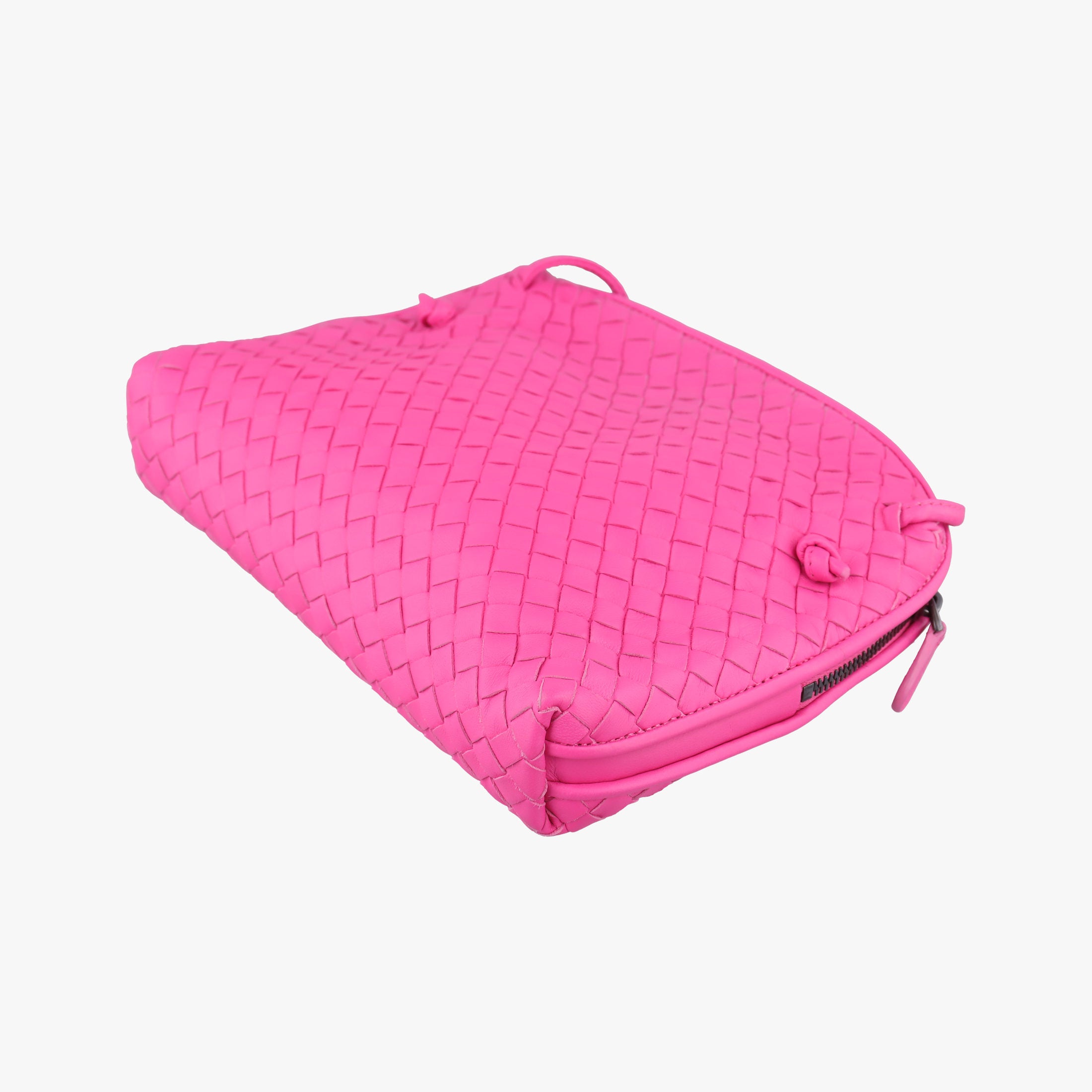 Pre-owned Bottega Veneta NODINI Intrecciato Rose lambskin  shoulderbag | stylenewstar