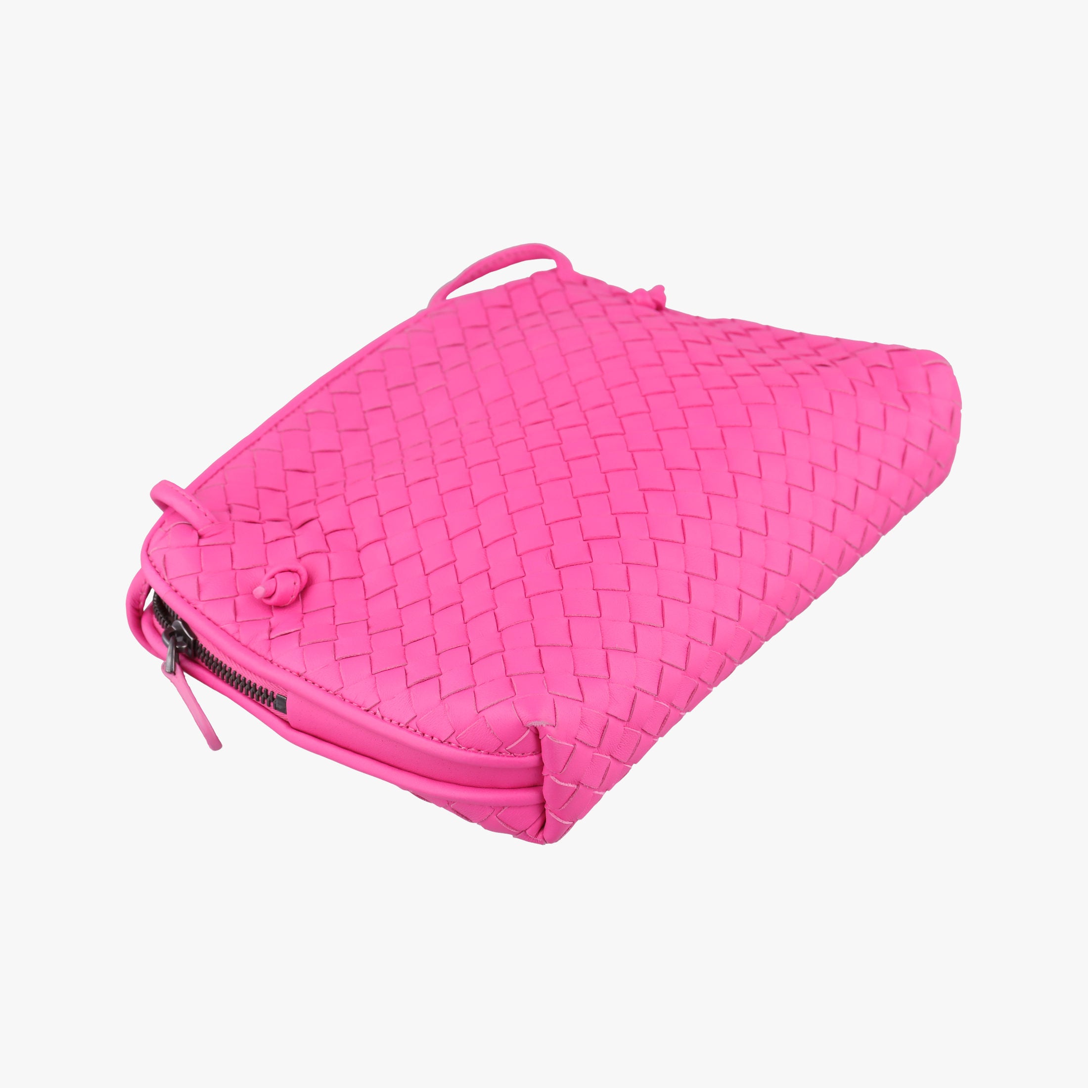 Pre-owned Bottega Veneta NODINI Intrecciato Rose lambskin  shoulderbag | stylenewstar