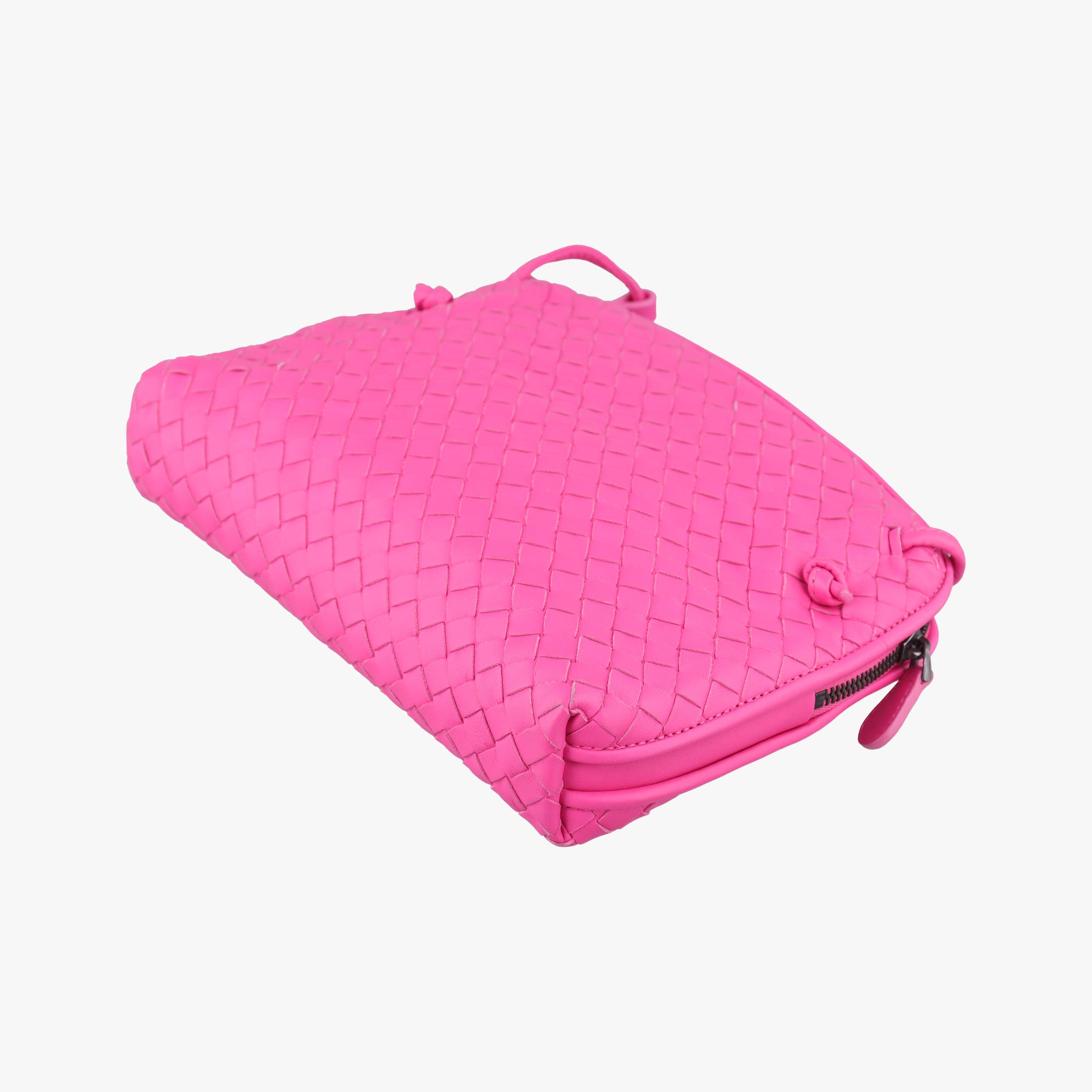 Pre-owned Bottega Veneta NODINI Intrecciato Rose lambskin  shoulderbag | stylenewstar