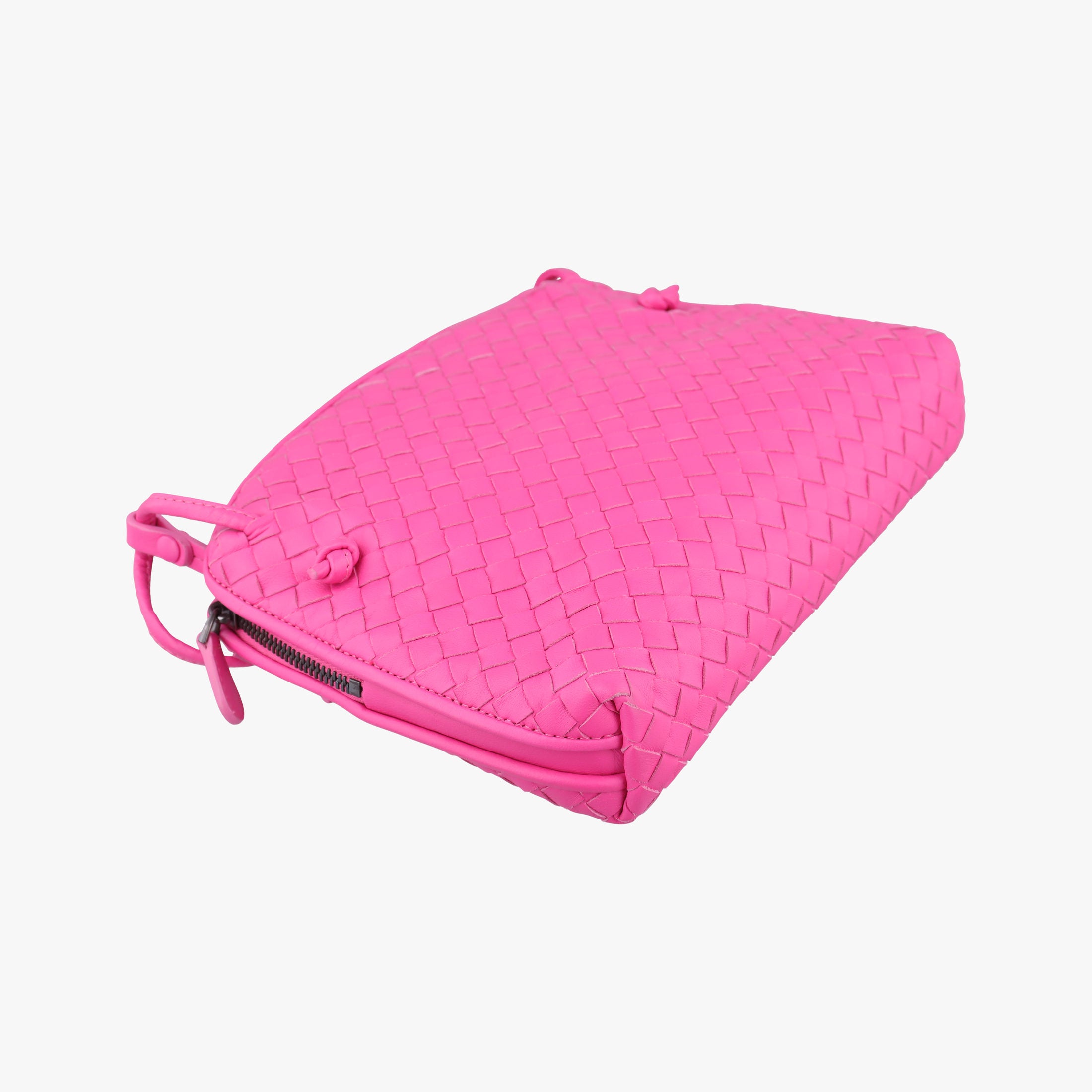 Pre-owned Bottega Veneta NODINI Intrecciato Rose lambskin  shoulderbag | stylenewstar