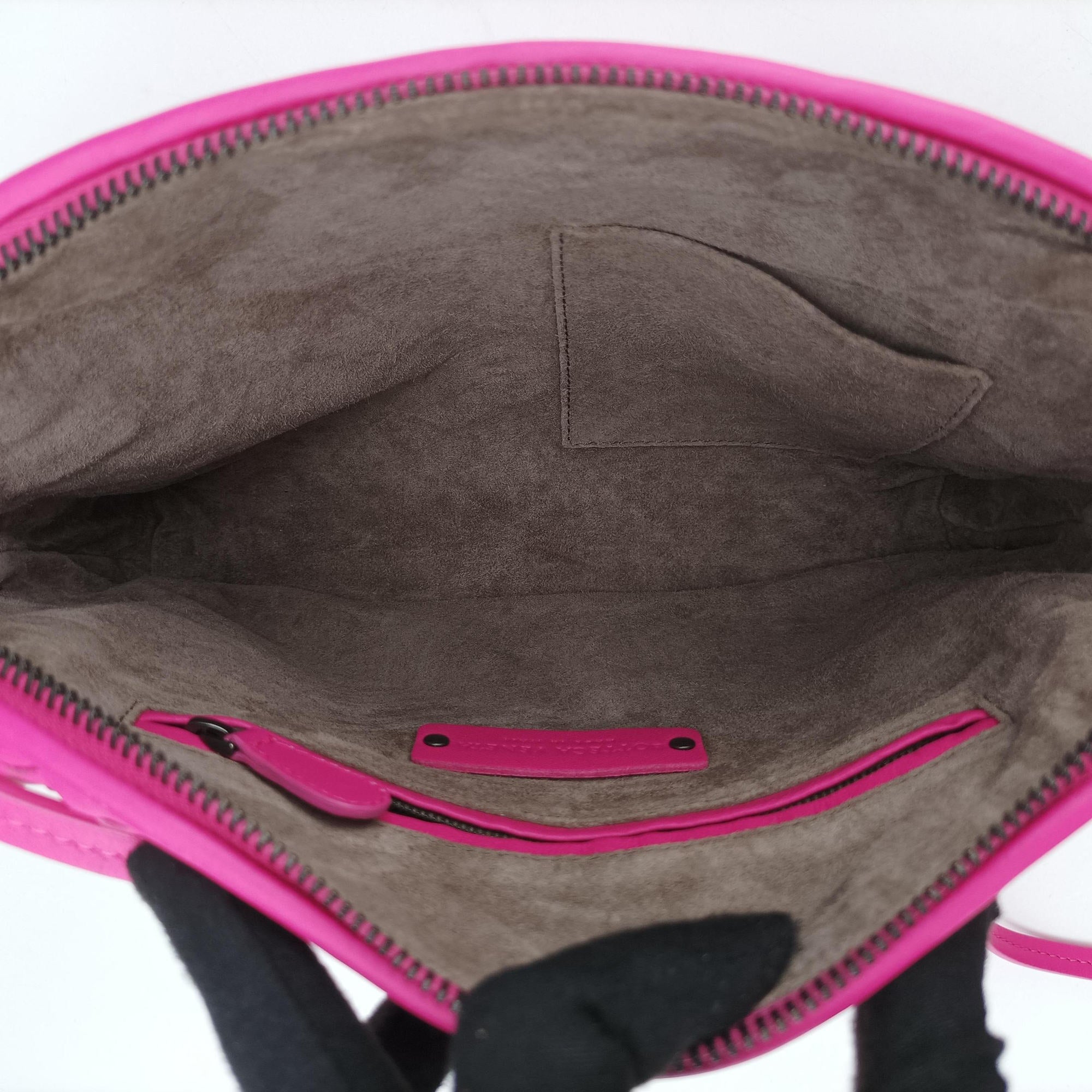 Pre-owned Bottega Veneta NODINI Intrecciato Rose lambskin  shoulderbag | stylenewstar