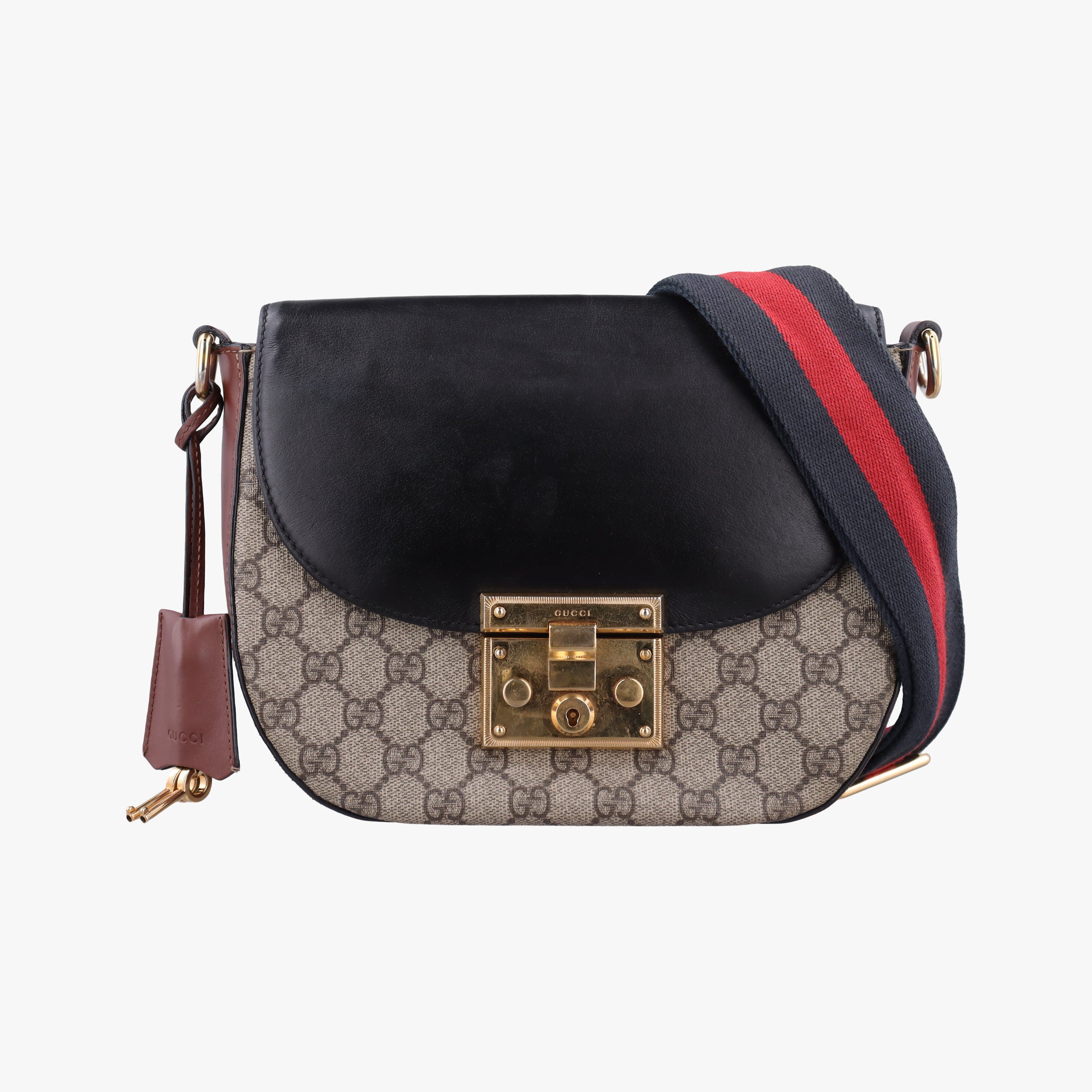 Pre-owned Gucci Padlock Guccissima Beige×Black PVC coated canvas×Leather 453189 shoulderbag | stylenewstar