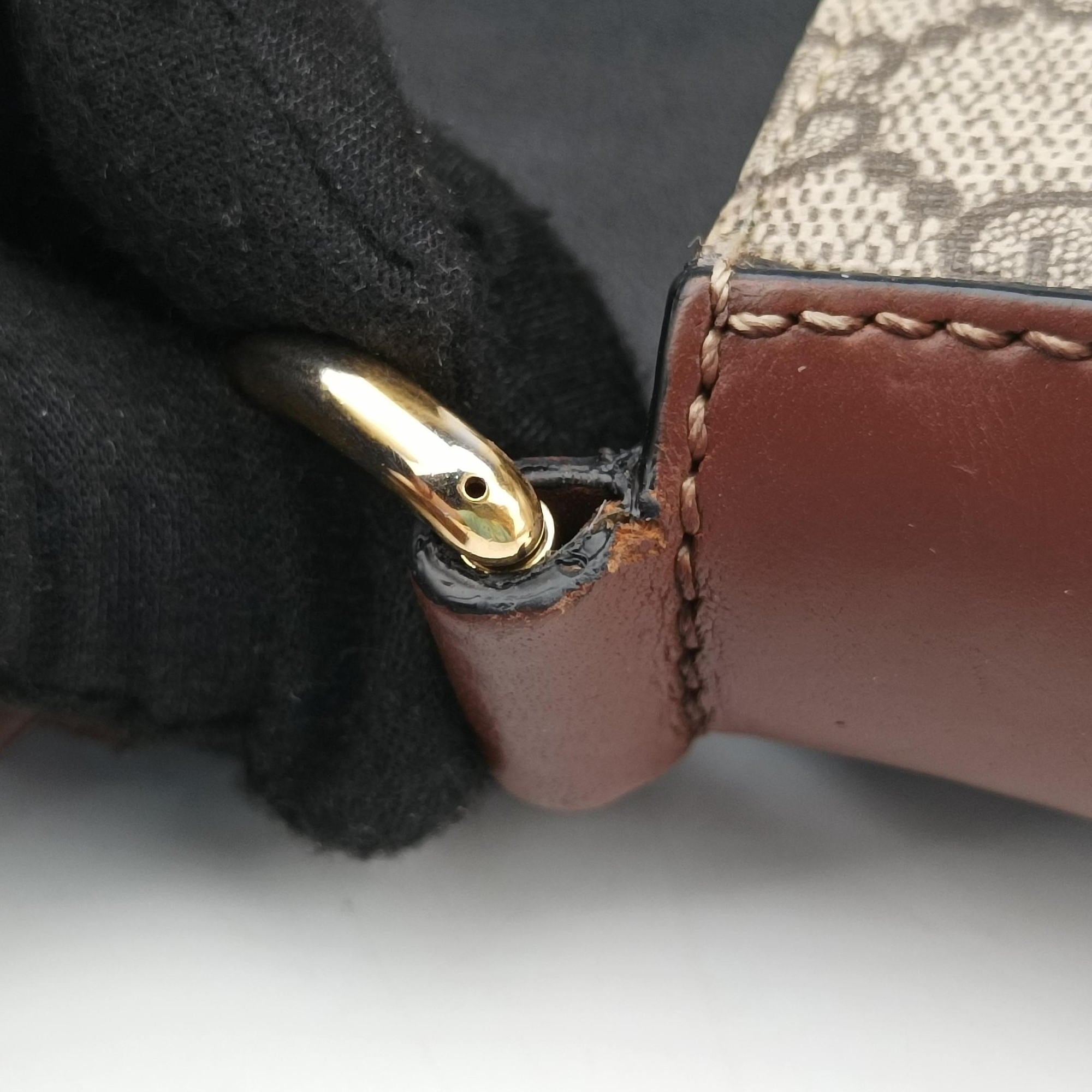 Pre-owned Gucci Padlock Guccissima Beige×Black PVC coated canvas×Leather 453189 shoulderbag | stylenewstar
