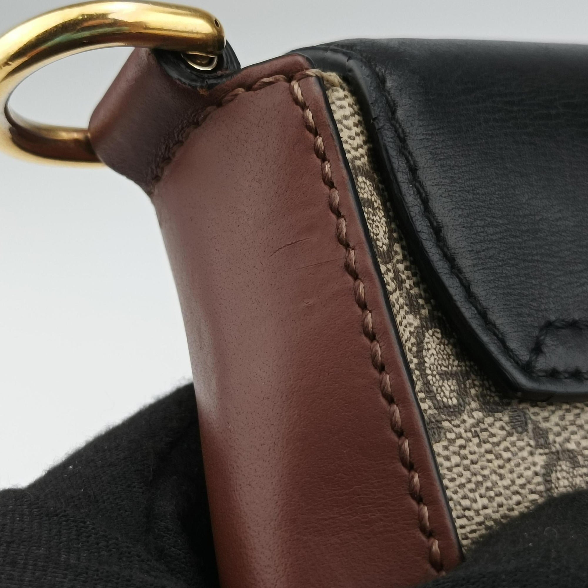 Pre-owned Gucci Padlock Guccissima Beige×Black PVC coated canvas×Leather 453189 shoulderbag | stylenewstar