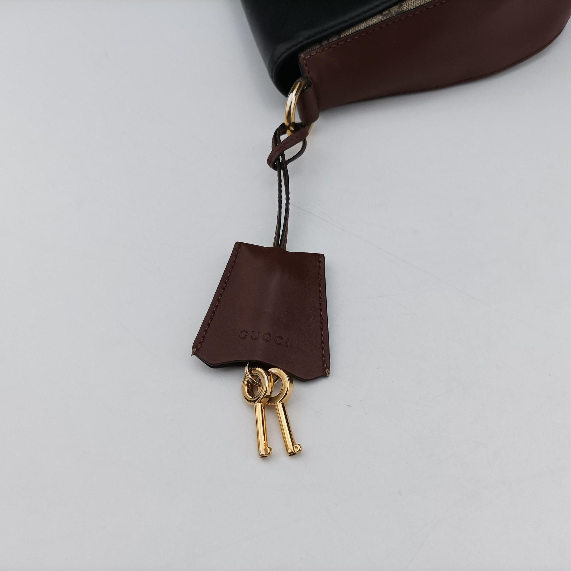 Pre-owned Gucci Padlock Guccissima Beige×Black PVC coated canvas×Leather 453189 shoulderbag | stylenewstar