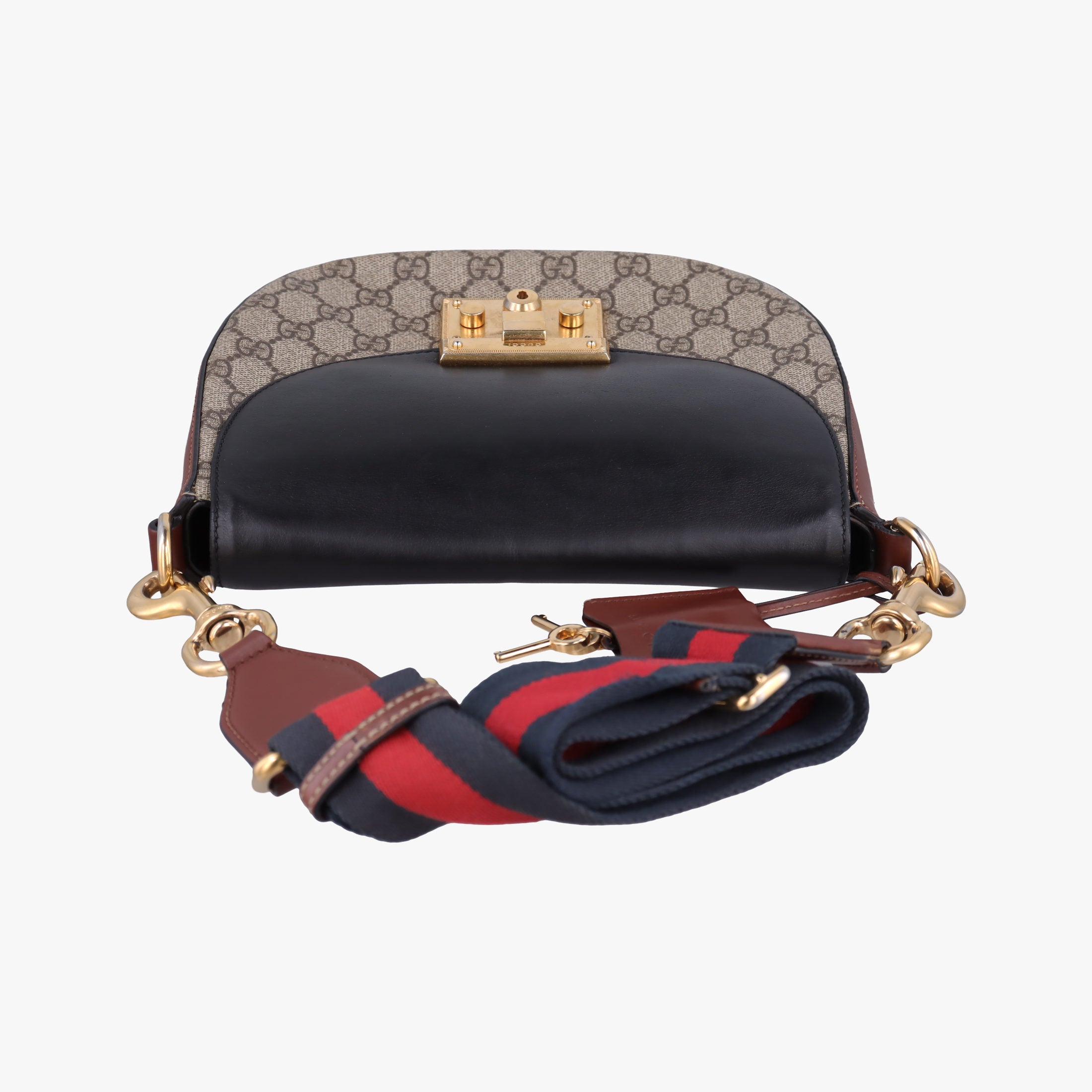 Pre-owned Gucci Padlock Guccissima Beige×Black PVC coated canvas×Leather 453189 shoulderbag | stylenewstar