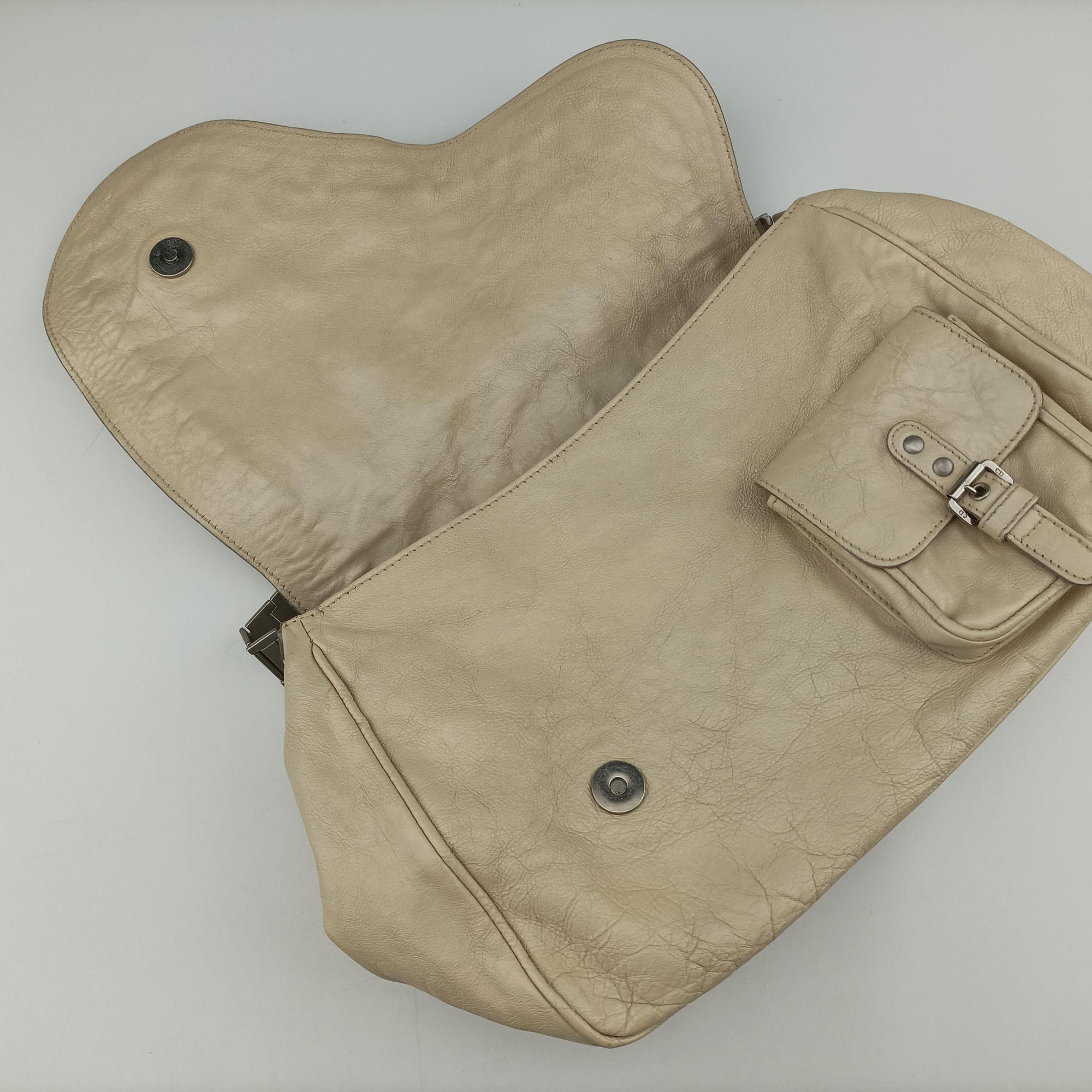 Vintage Christian Dior Gaucho White Leather  shoulderbag | stylenewstar