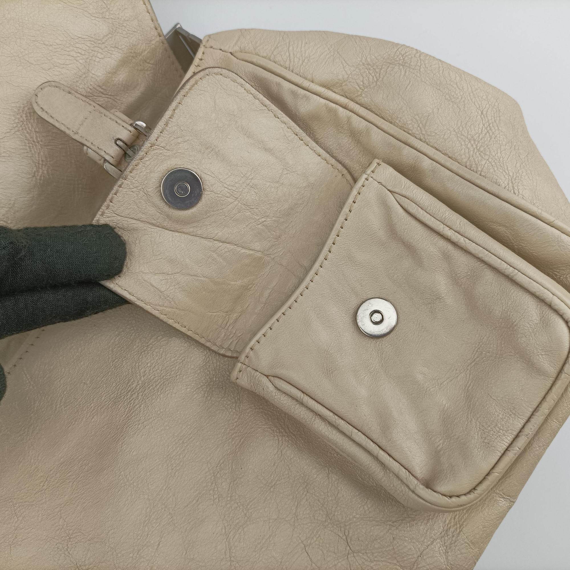 Vintage Christian Dior Gaucho White Leather  shoulderbag | stylenewstar