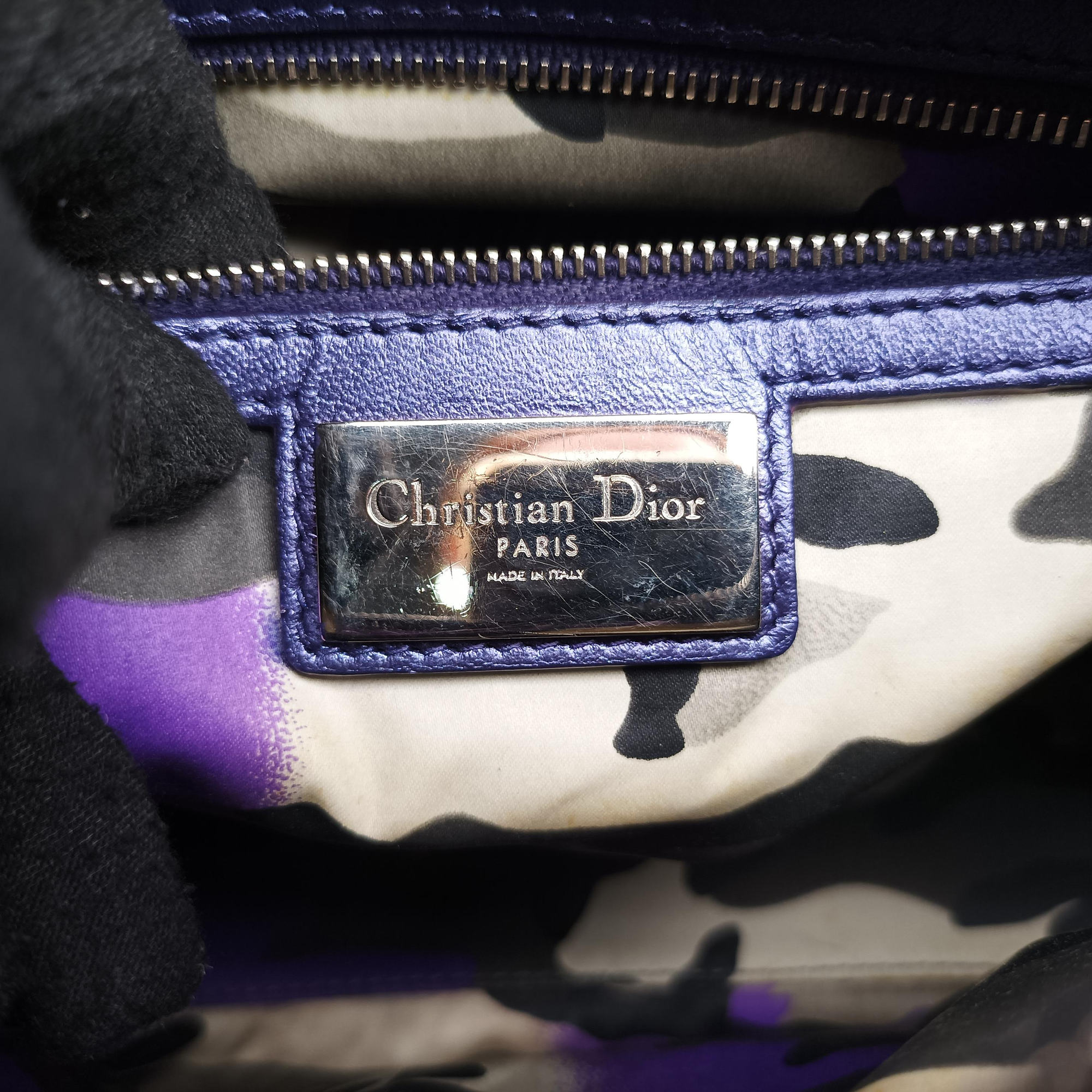 Pre-owned Christian Dior Lady Dior Purple×Orange×Brown Lambskin  shoulderbag | stylenewstar