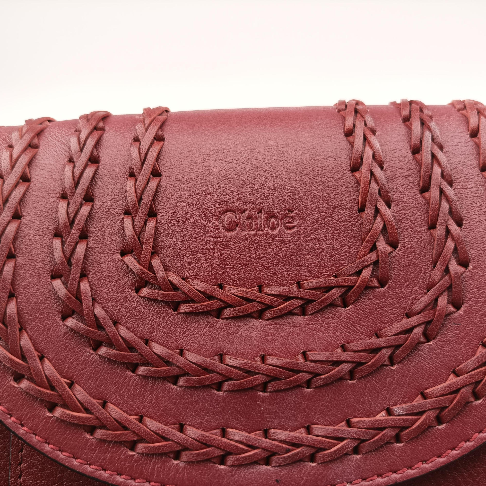 Pre-owned Chloe Hudson Burgundy leather  shoulderbag | stylenewstar