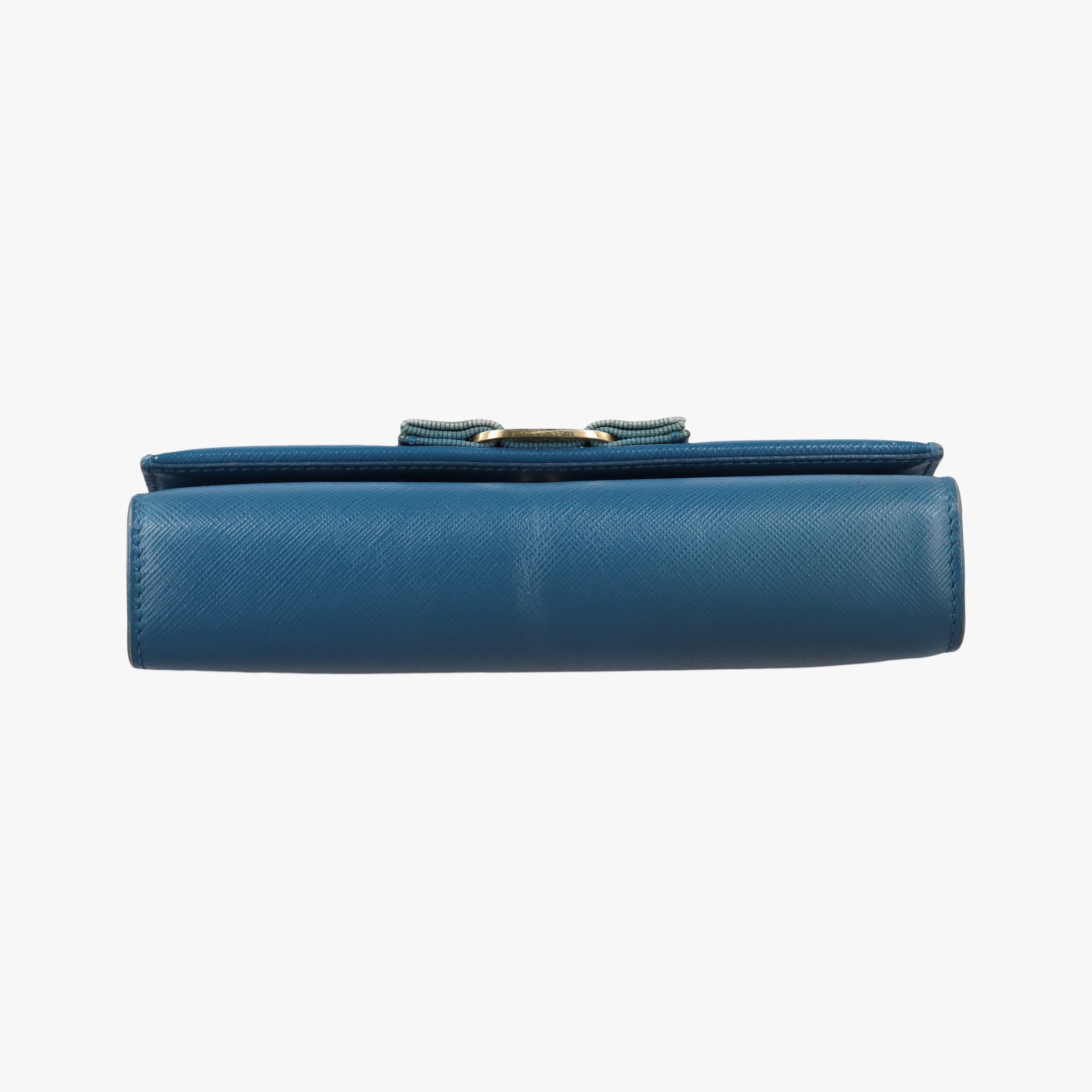 Pre-owned Ferragamo Ginny Vara Blue Leather  shoulderbag | stylenewstar