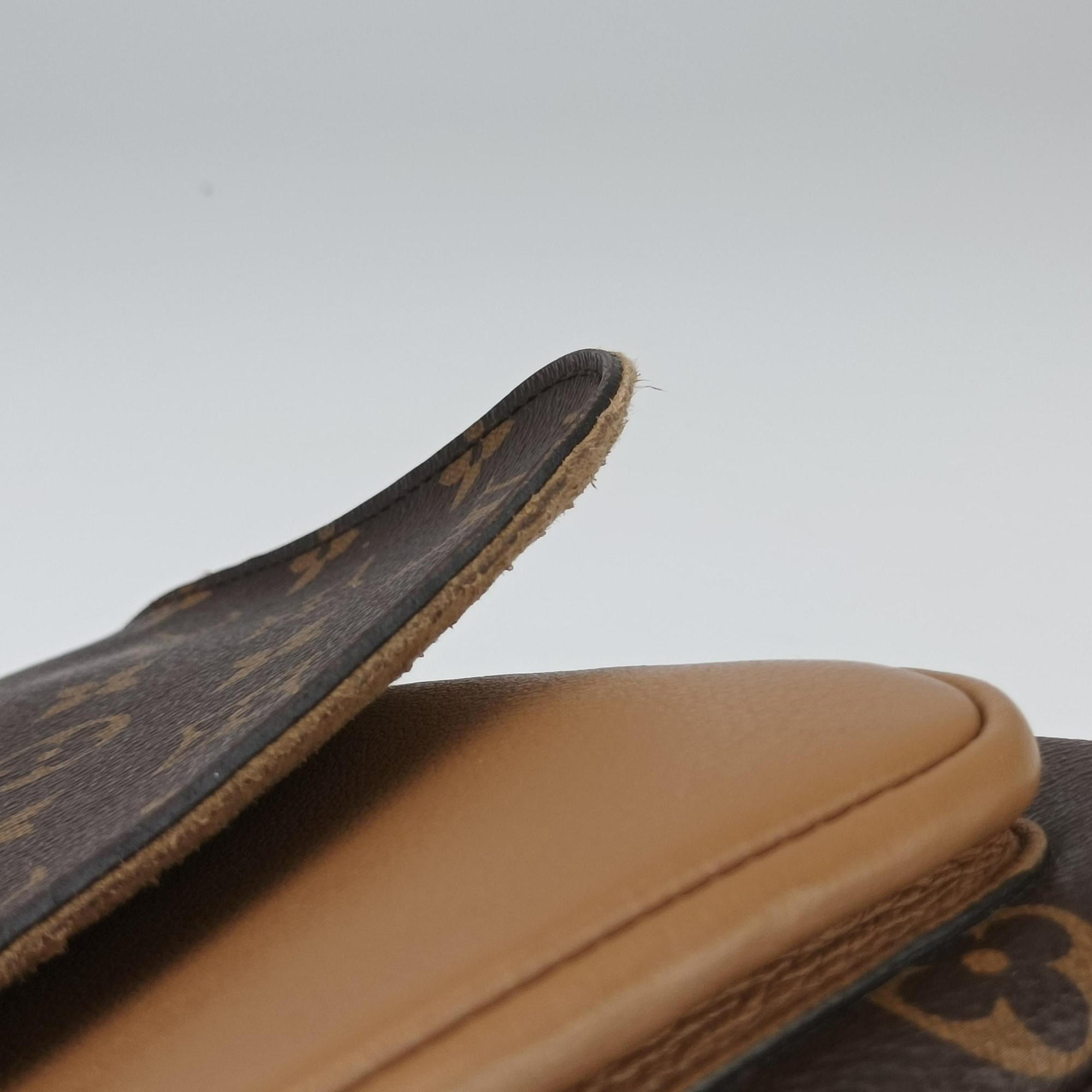 Pre-owned Louis Vuitton MARIGNAN brown×SESAME Monogram Canvas×calf leather M44259 shoulderbag | stylenewstar