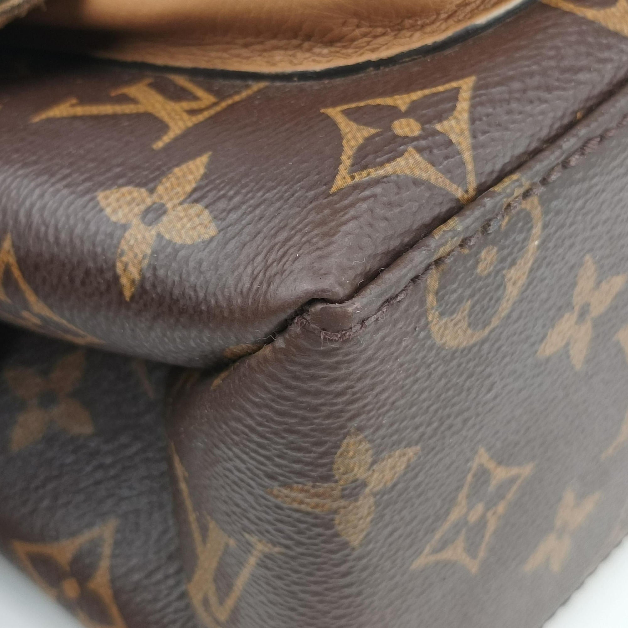 Pre-owned Louis Vuitton MARIGNAN brown×SESAME Monogram Canvas×calf leather M44259 shoulderbag | stylenewstar