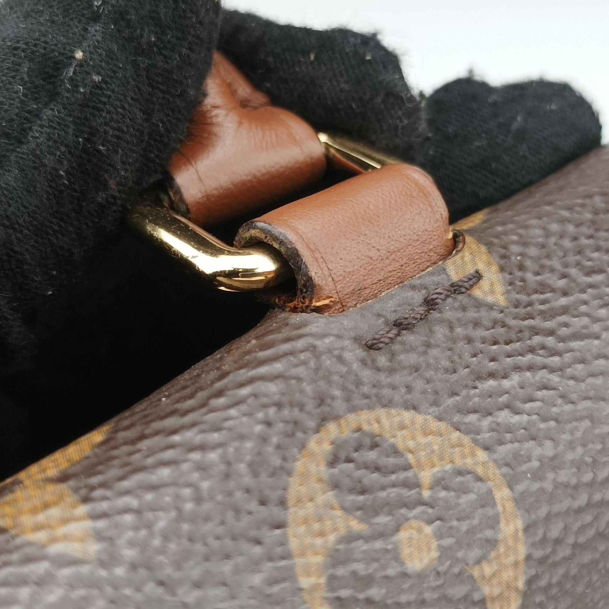 Pre-owned Louis Vuitton MARIGNAN brown×SESAME Monogram Canvas×calf leather M44259 shoulderbag | stylenewstar