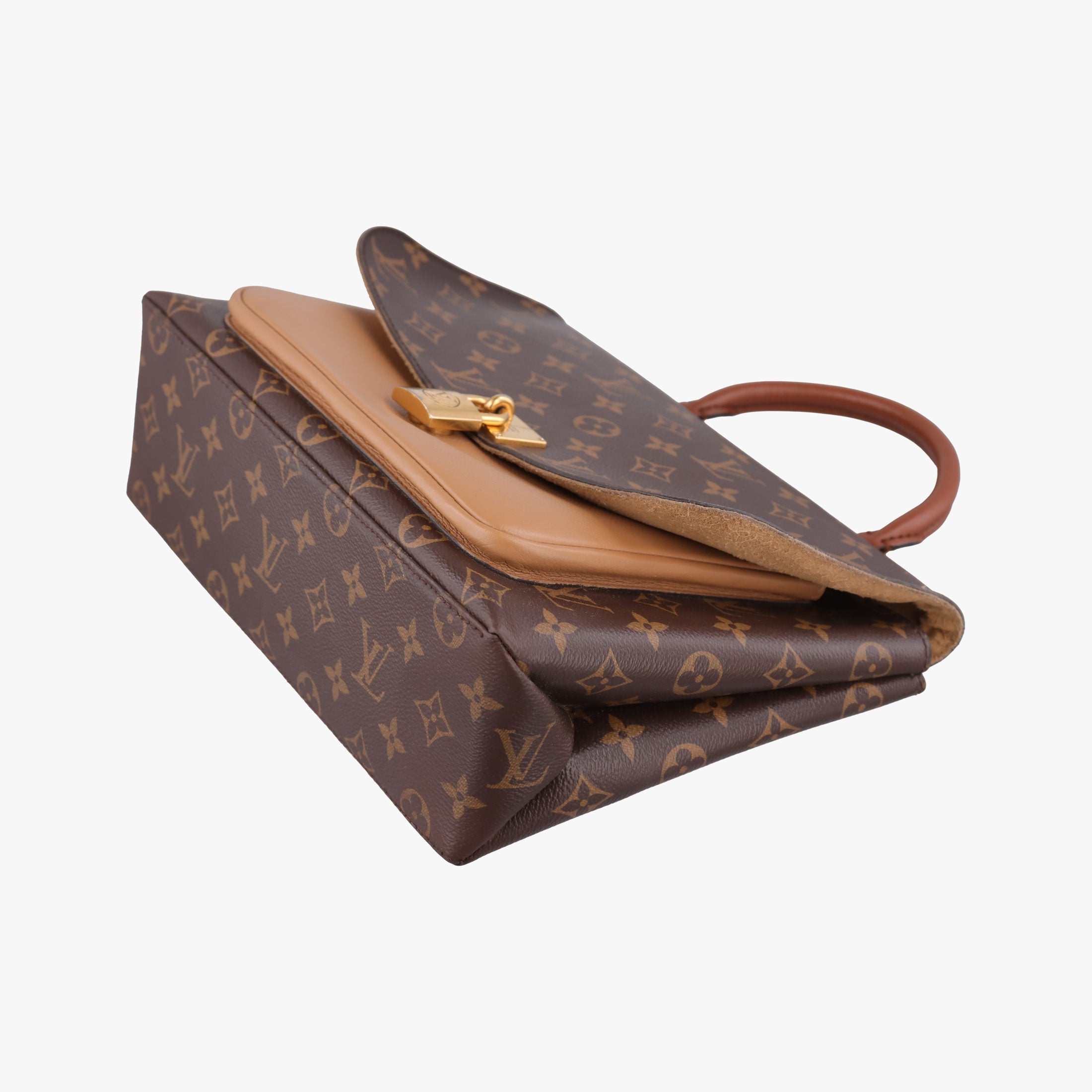 Pre-owned Louis Vuitton MARIGNAN brown×SESAME Monogram Canvas×calf leather M44259 shoulderbag | stylenewstar
