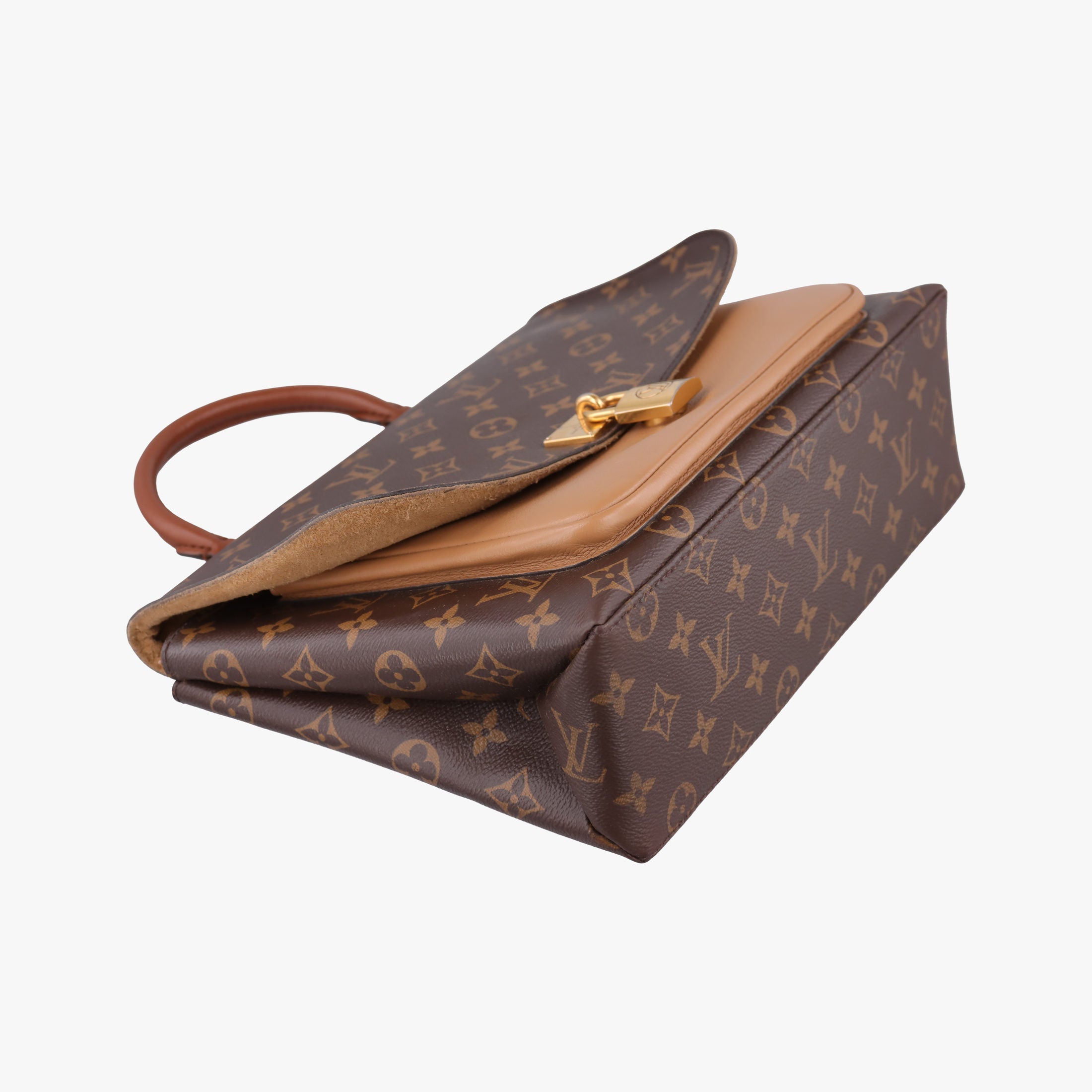 Pre-owned Louis Vuitton MARIGNAN brown×SESAME Monogram Canvas×calf leather M44259 shoulderbag | stylenewstar