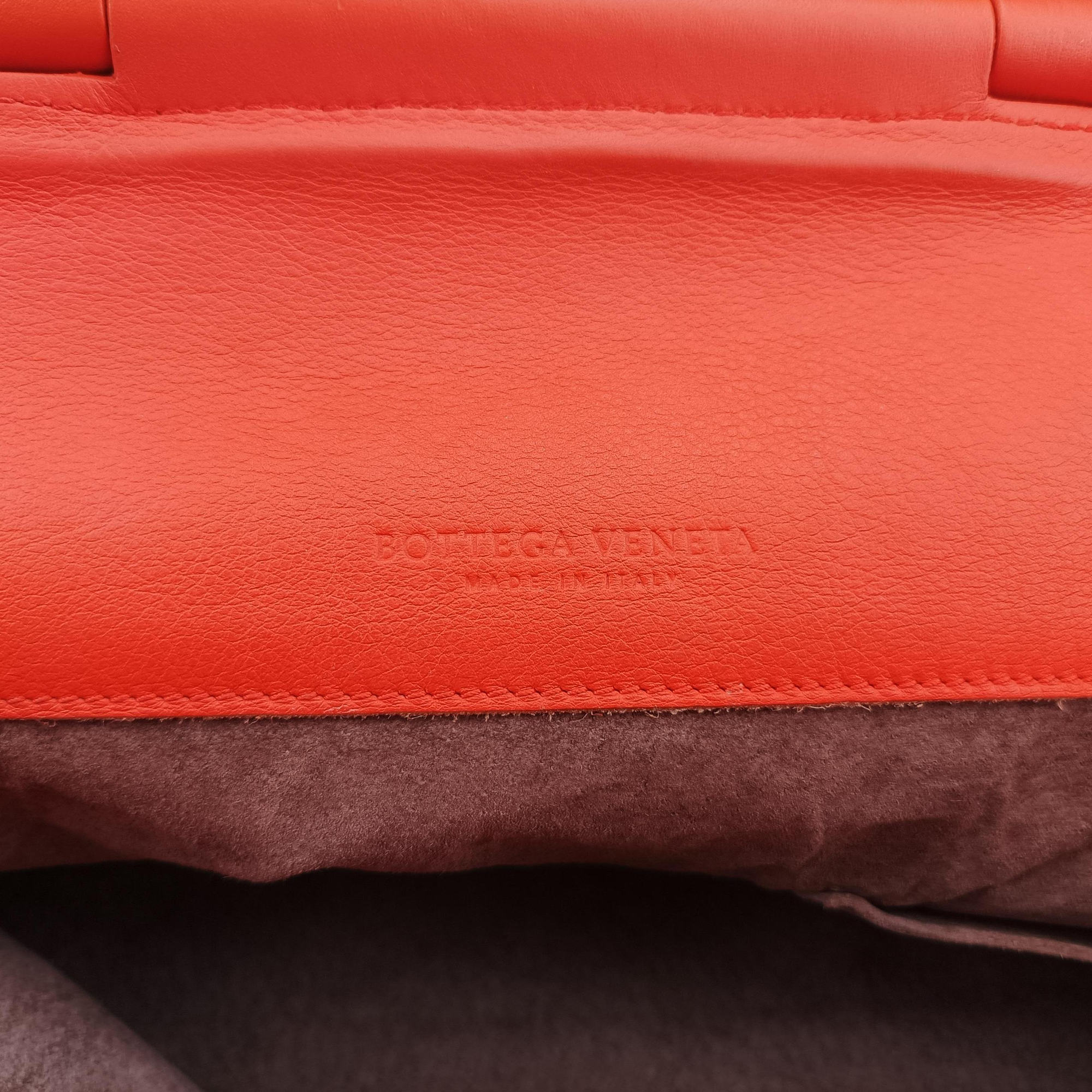 Vintage Bottega Veneta Intrecciato Orange lambskin  handbag | stylenewstar