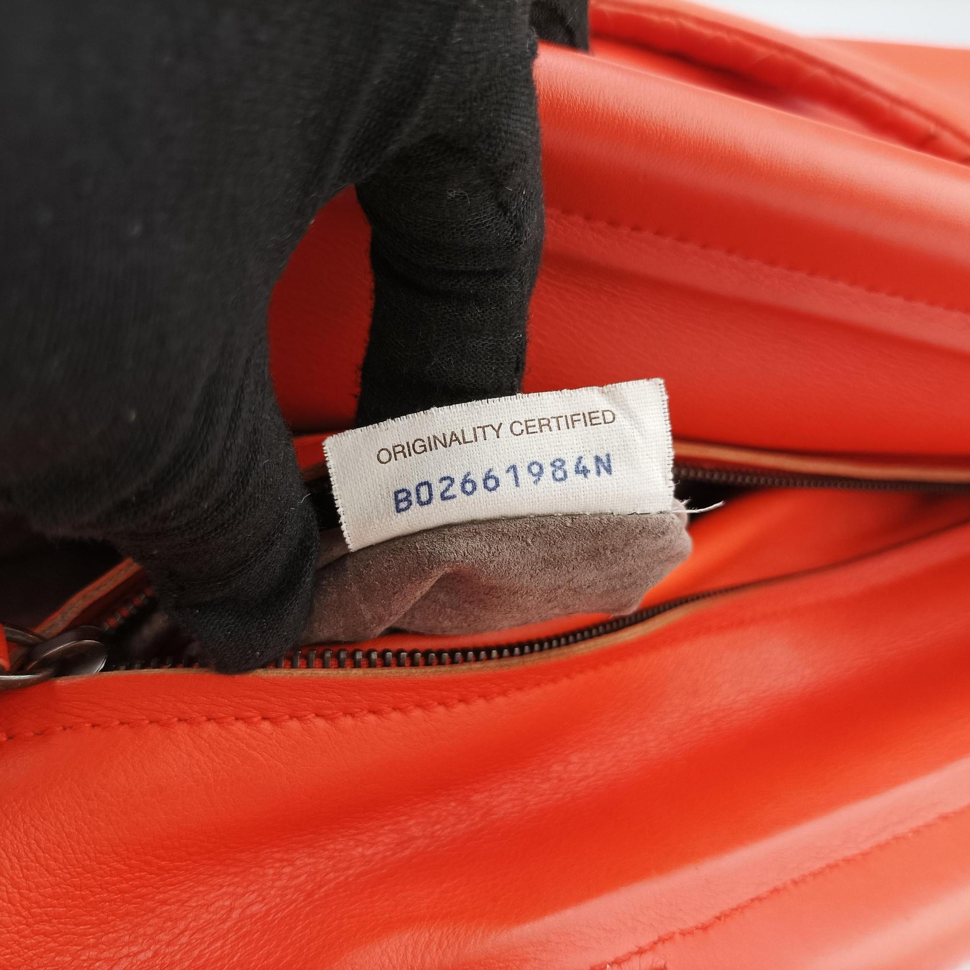 Vintage Bottega Veneta Intrecciato Orange lambskin  handbag | stylenewstar