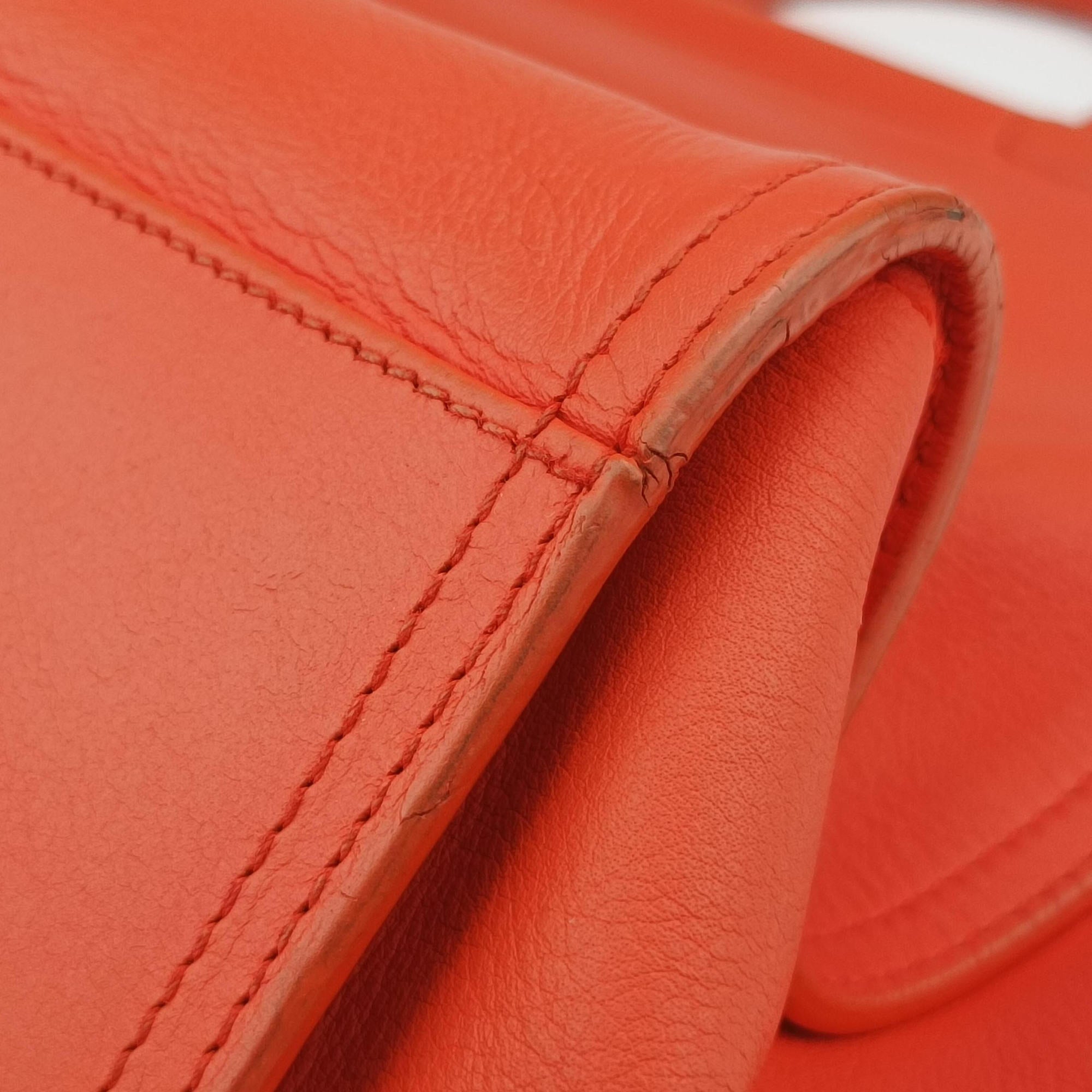 Vintage Bottega Veneta Intrecciato Orange lambskin  handbag | stylenewstar