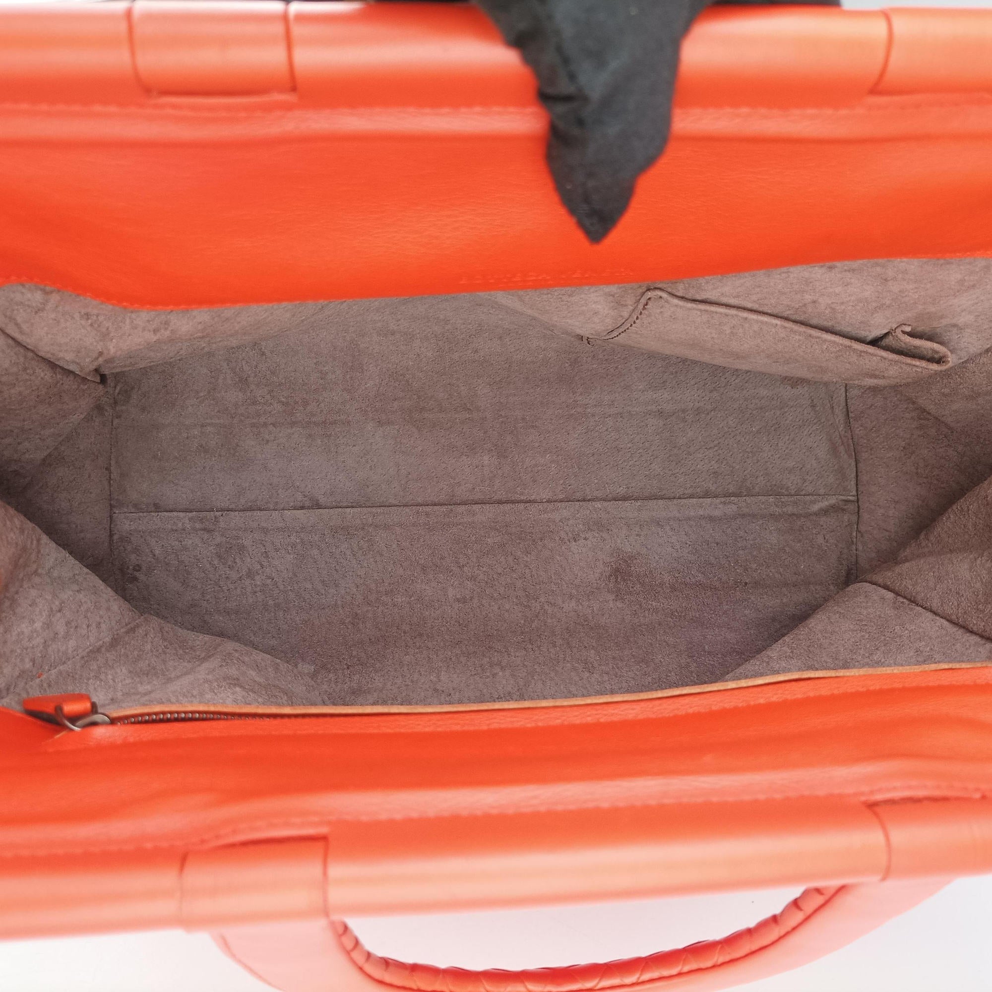 Vintage Bottega Veneta Intrecciato Orange lambskin  handbag | stylenewstar