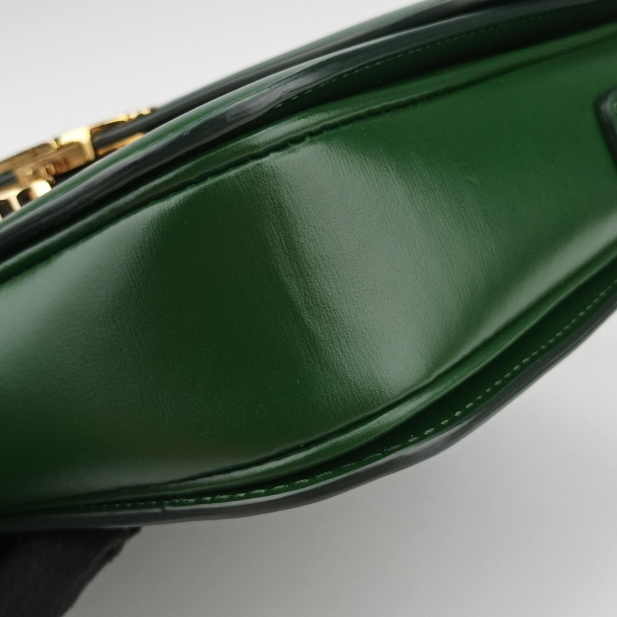 Secondhand Celine Triomphe Green Leather  shoulderbag | stylenewstar